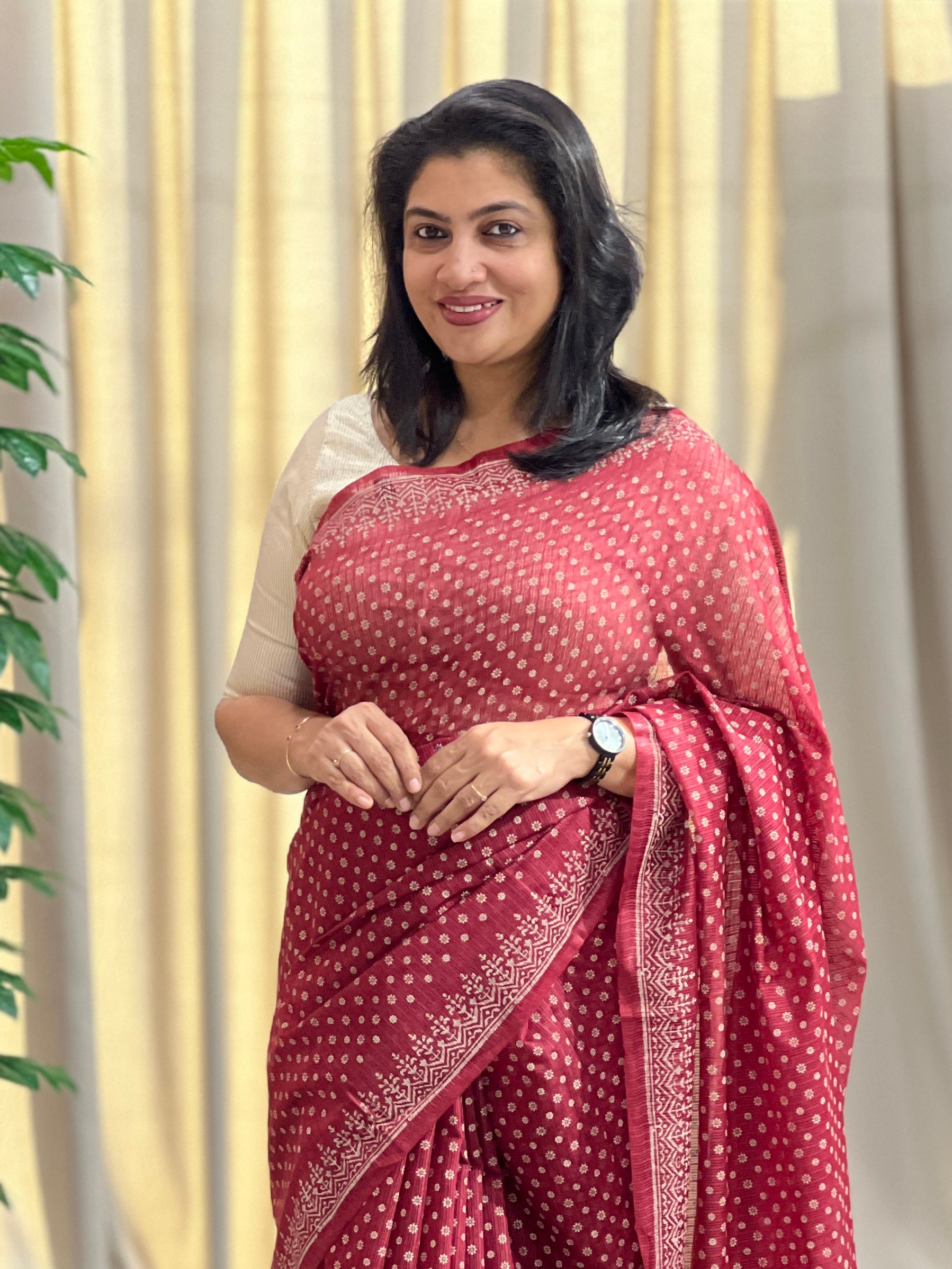 Floral Printed Pattern Supernet Kota Saree | SS1478