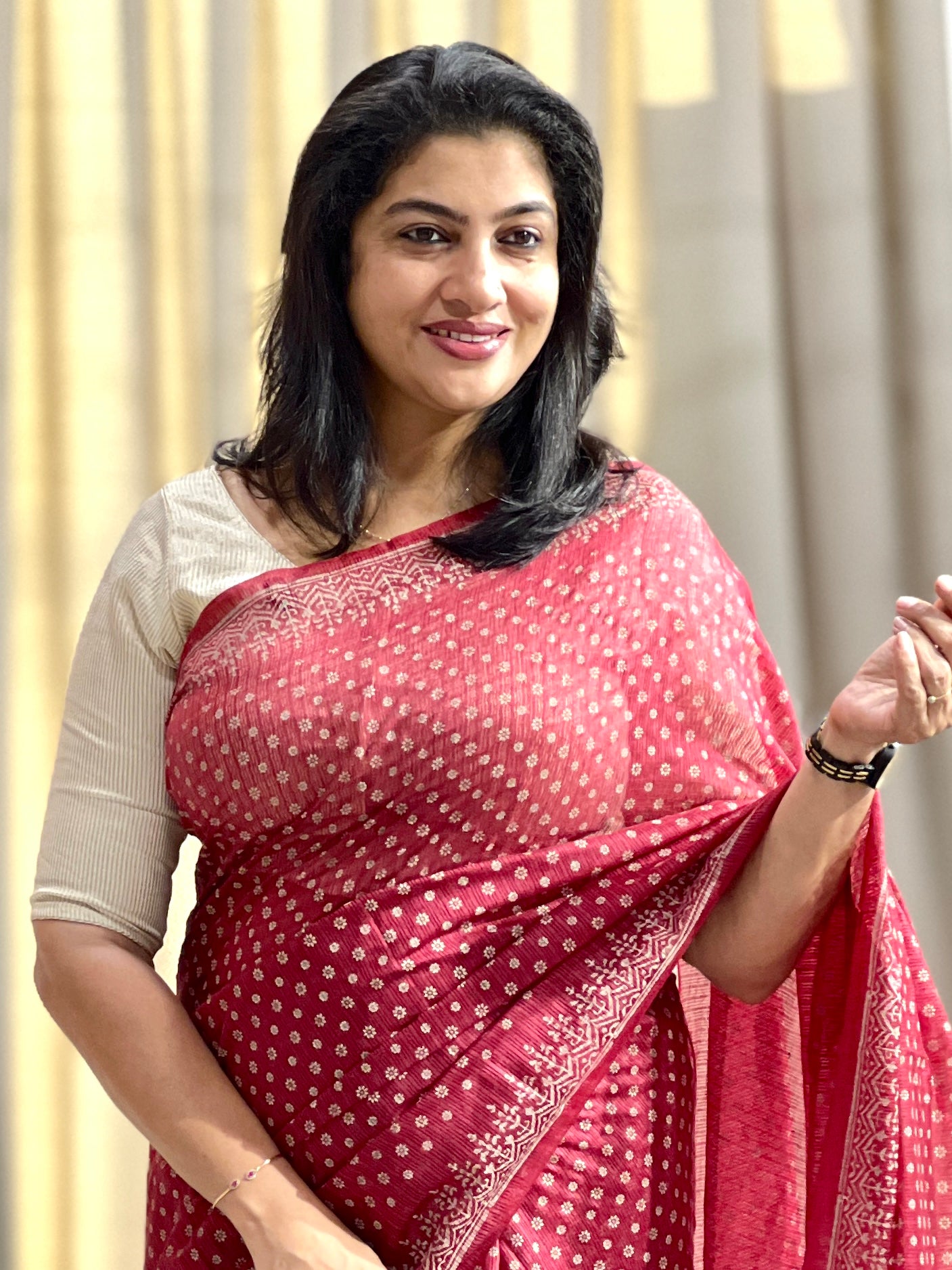Floral Printed Pattern Supernet Kota Saree | SS1478