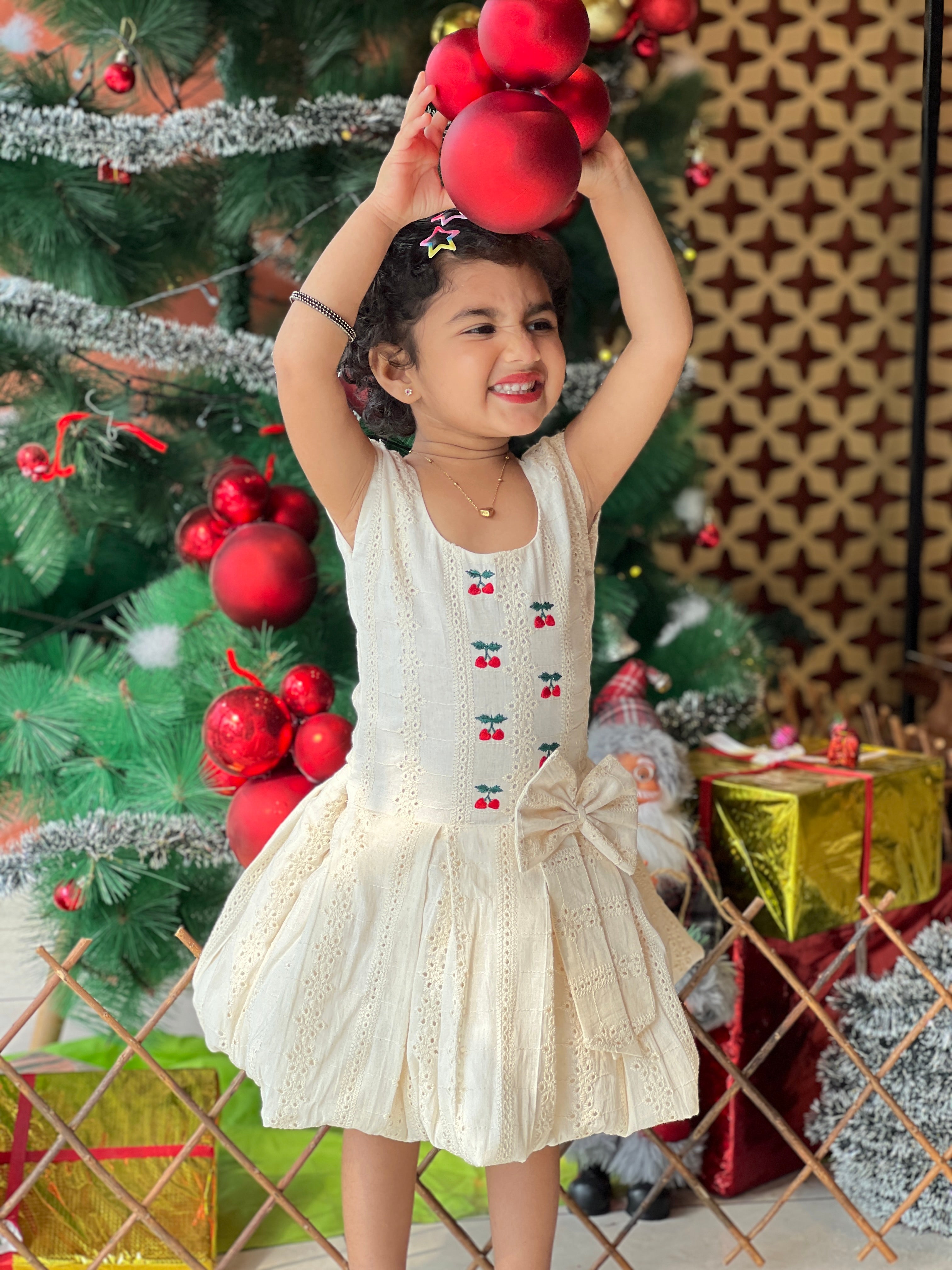 Cherry Embroidery Detailed Hakoba Unstitched Frock | CMK102