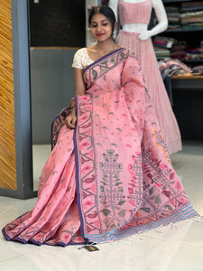 Jamdani Inspired Bengal Cotton Saree ( Without Blouse ) | LP110