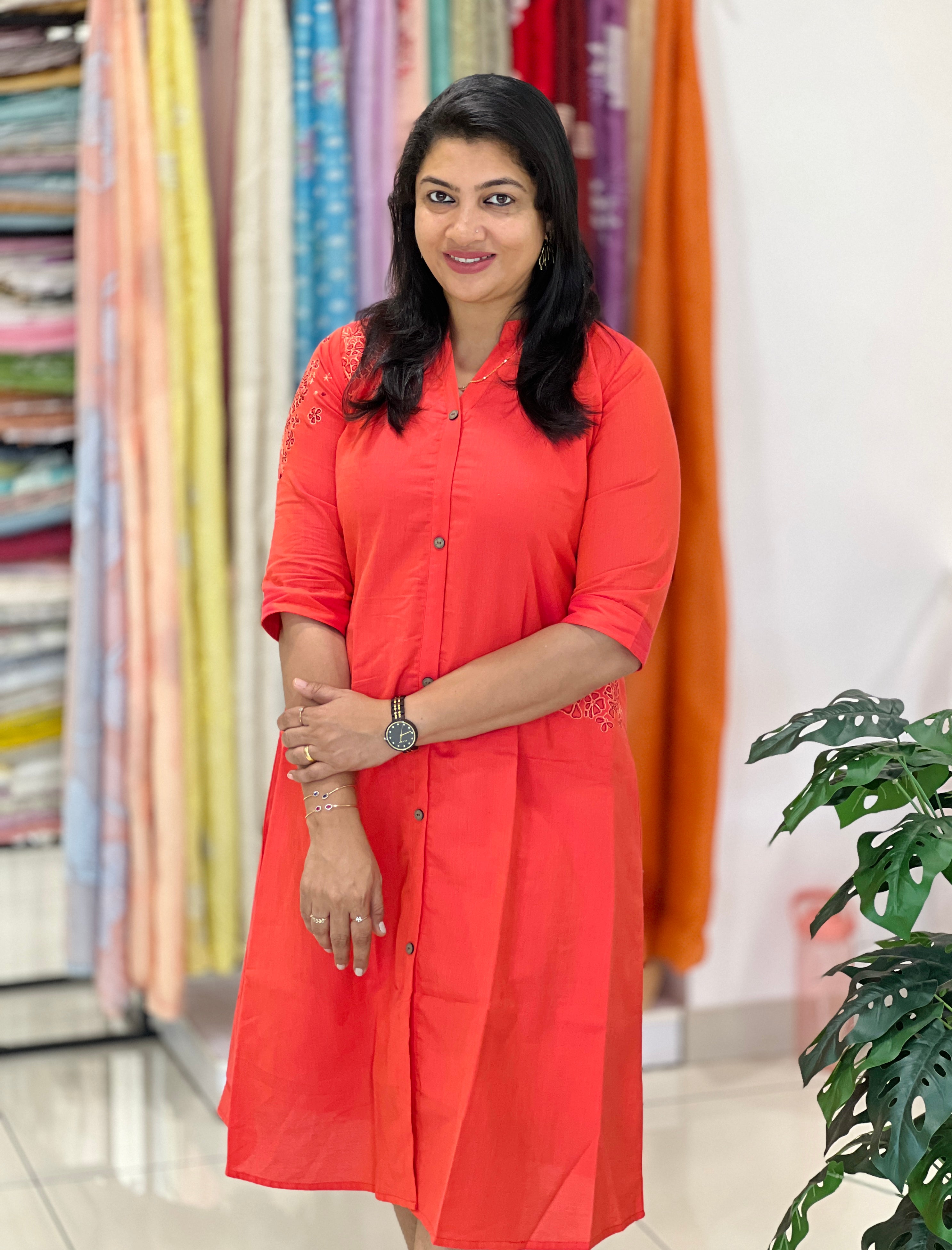 Embroidery detailed Cotton Kurta | MSN163