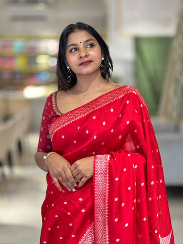 Zari Buta Detailed Banarasi Silk Saree | DVS177