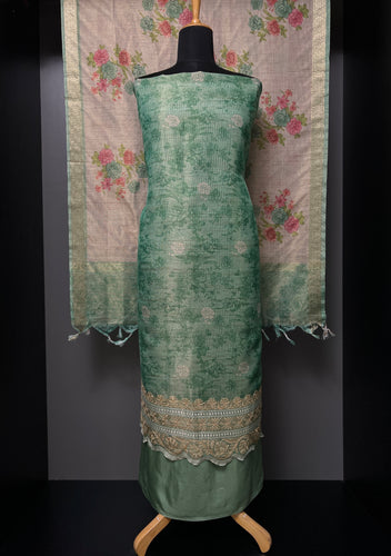 Floral Print With Embroidery Detailed Tissue Salwar Set | SBP877