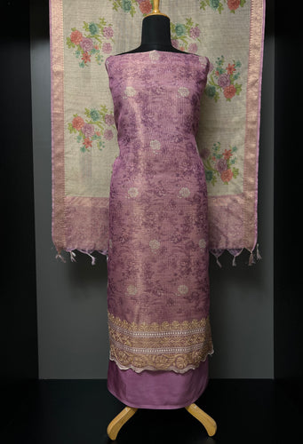Floral Print With Embroidery Detailed Tissue Salwar Set | SBP879