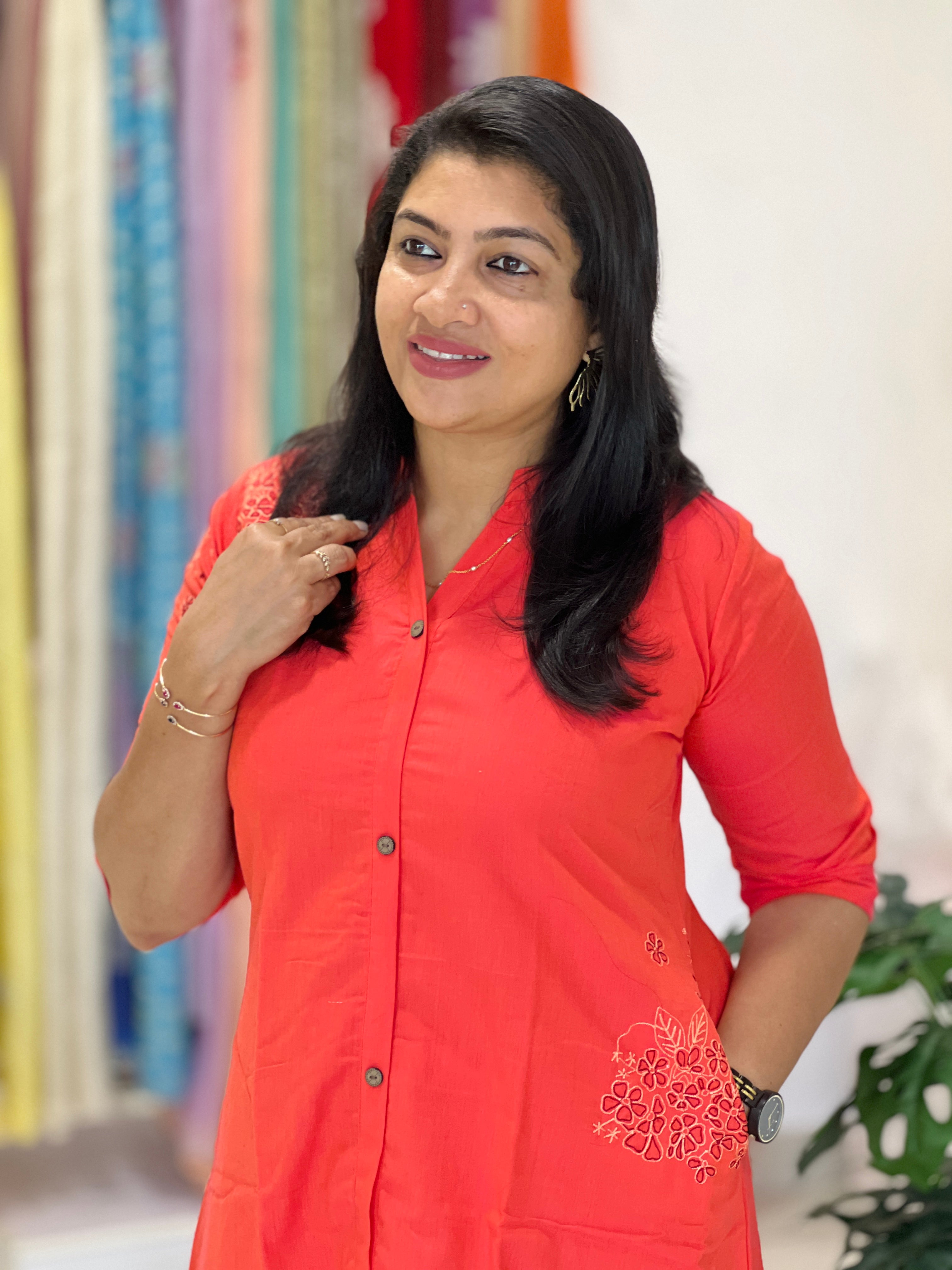 Embroidery detailed Cotton Kurta | MSN163