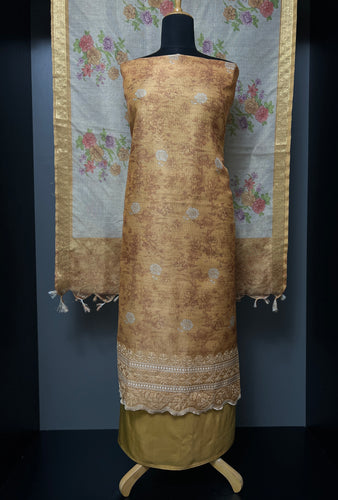 Floral Print With Embroidery Detailed Tissue Salwar Set | SBP878