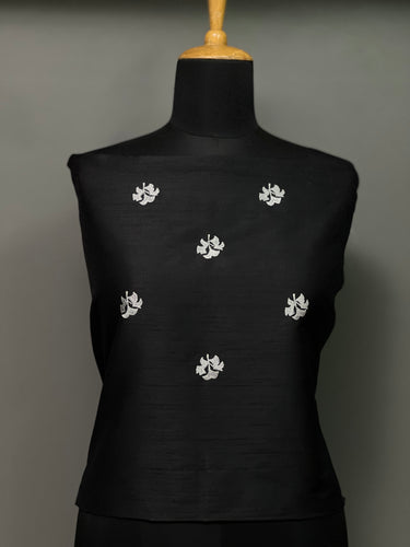 Machine Embroidered Semi Silk Blouse Material | DNB116
