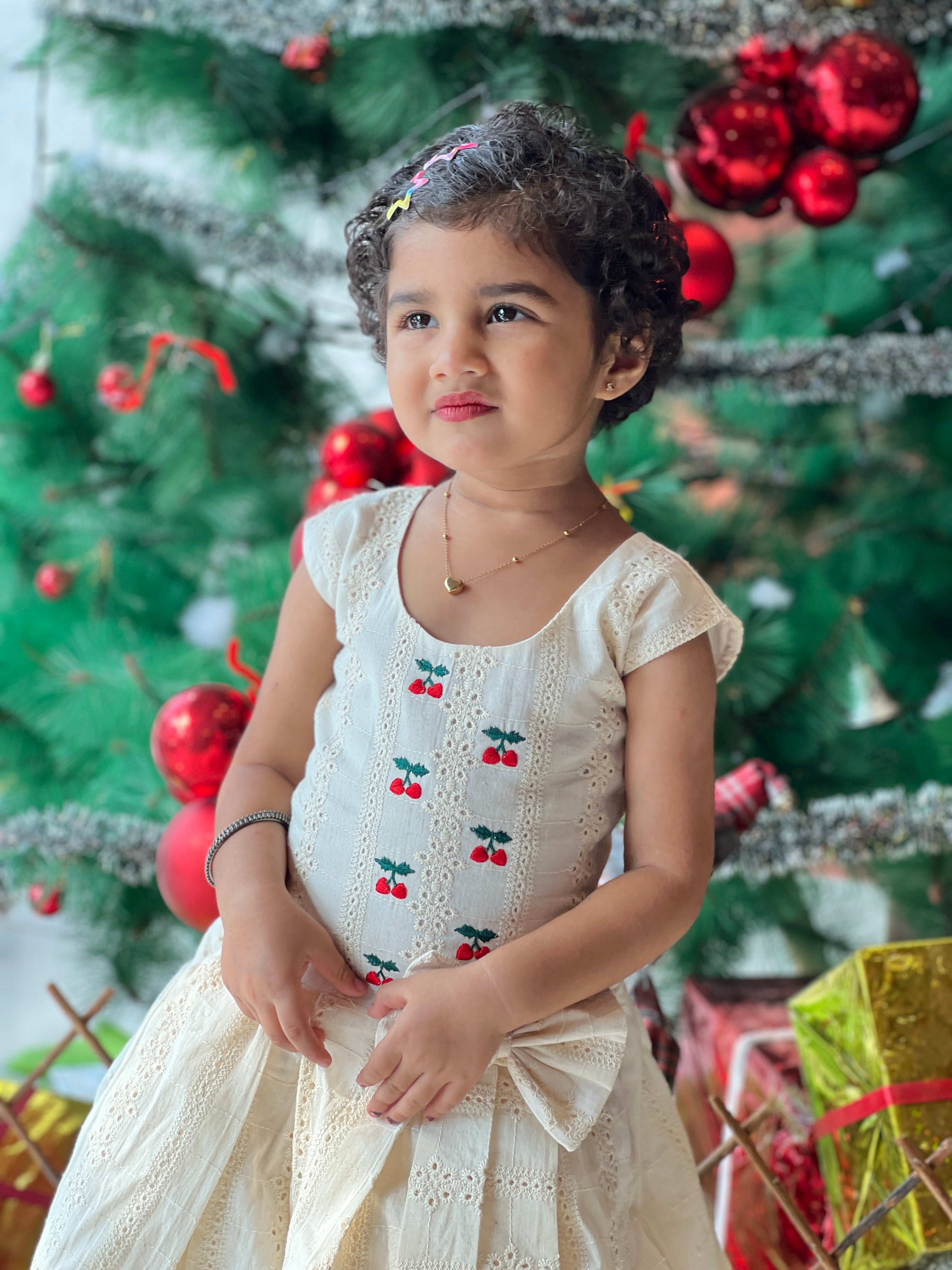 Cherry Embroidery Detailed Hakoba Unstitched Frock | CMK102