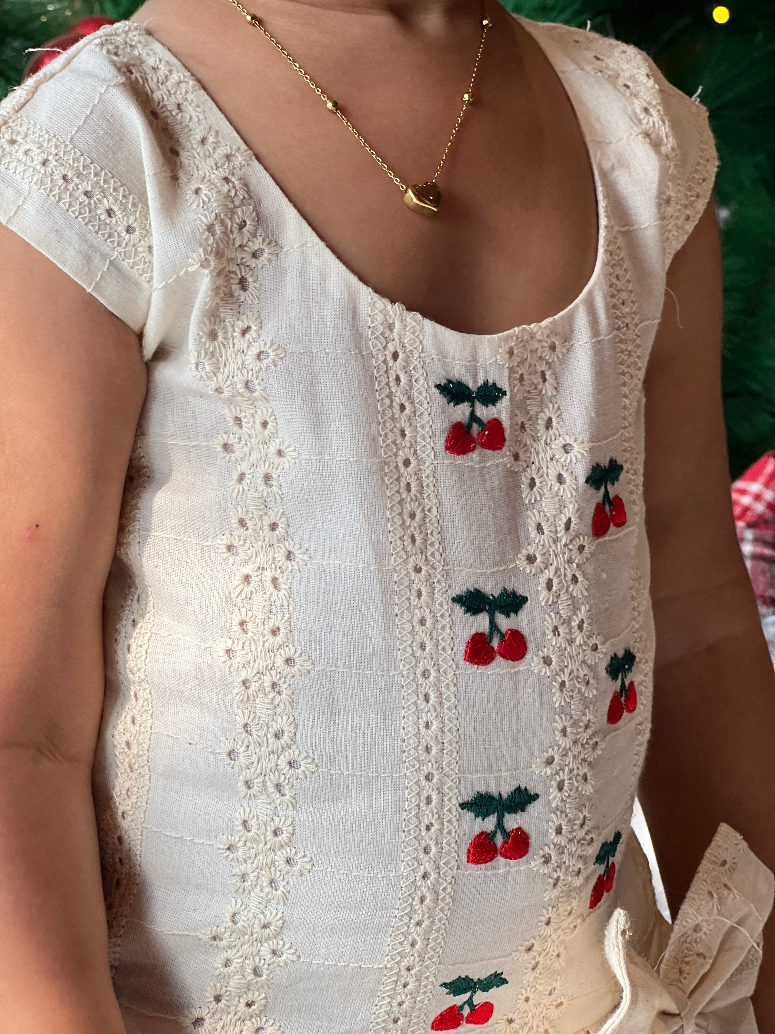 Cherry Embroidery Detailed Hakoba Unstitched Frock | CMK102