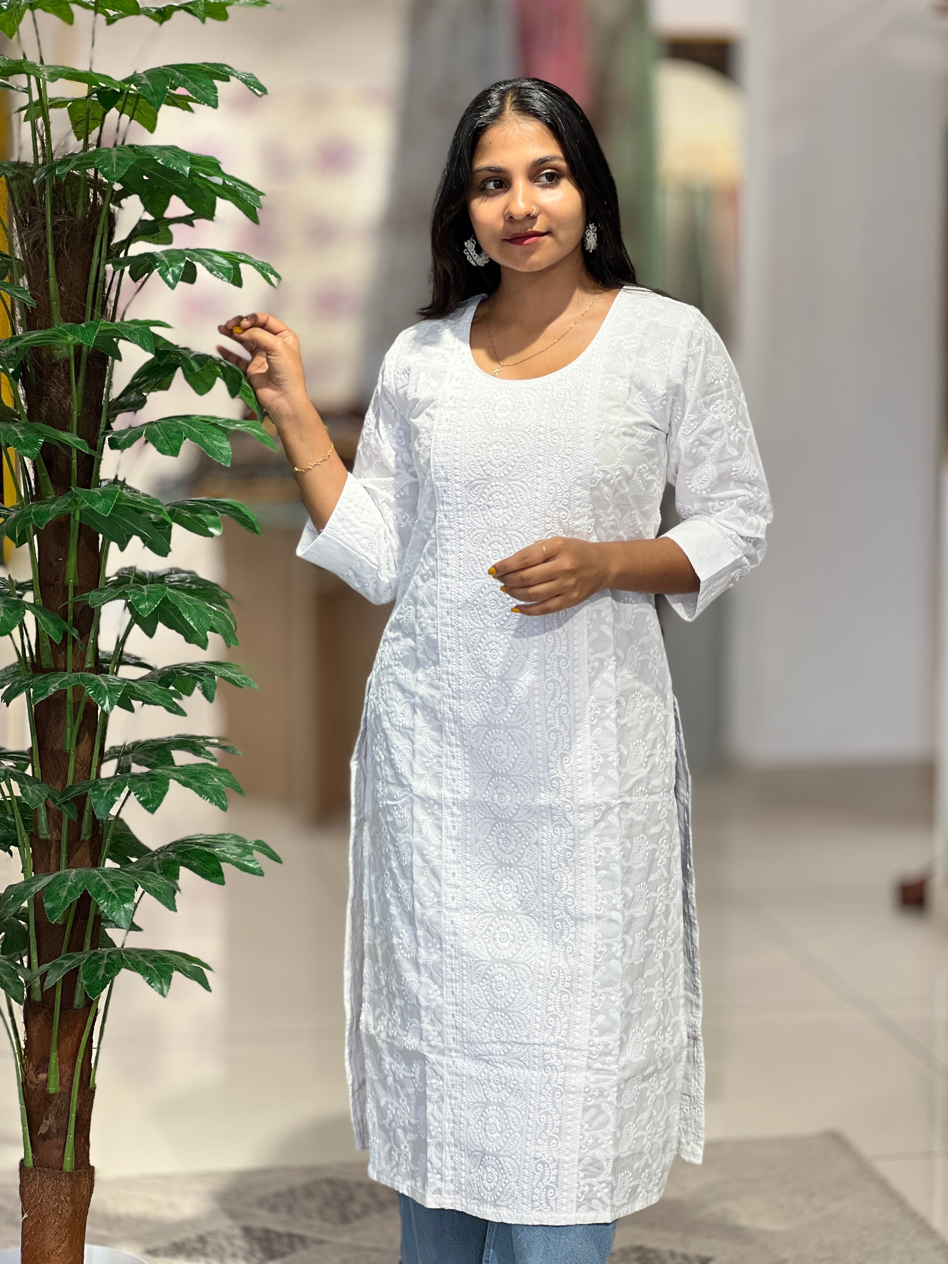 Embroidery Pattern Cotton Kurta | YAS136
