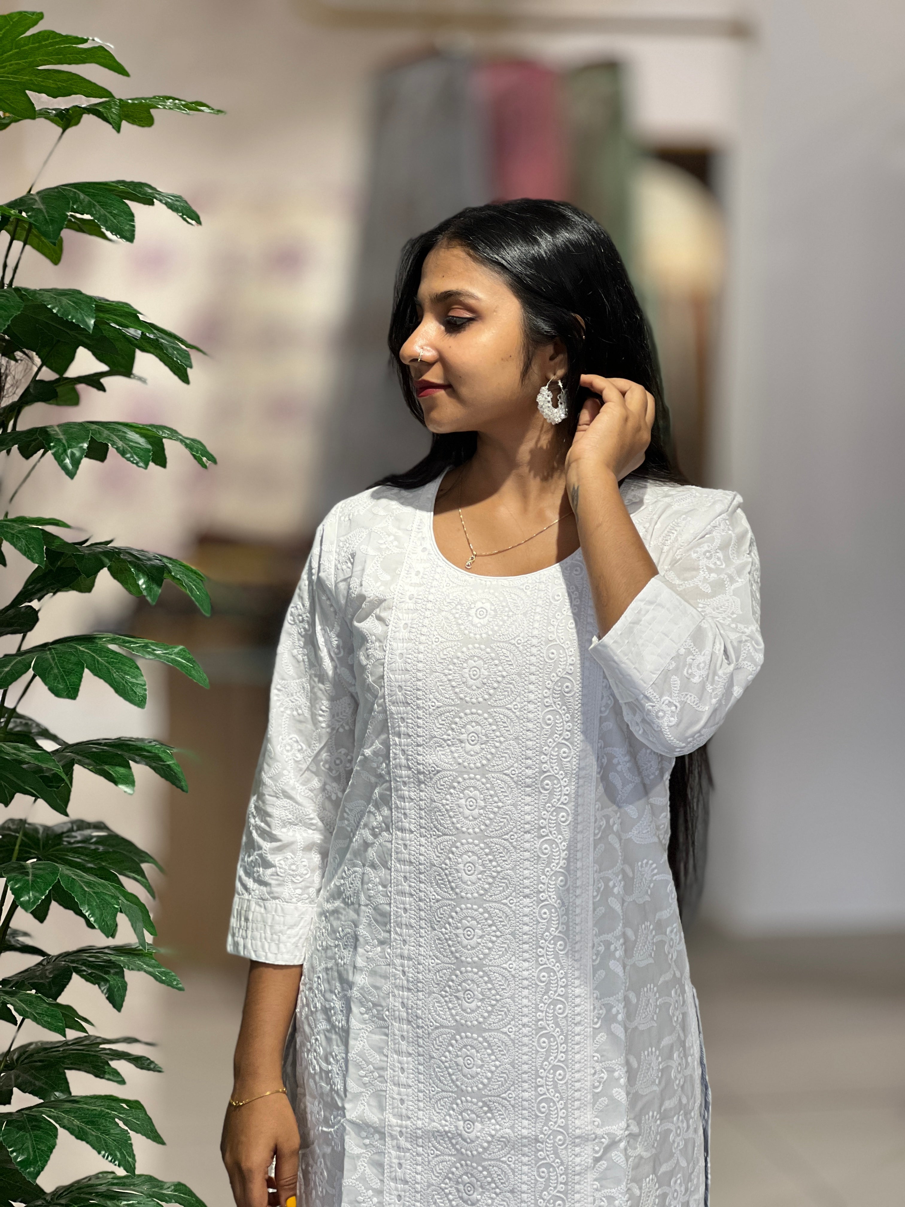 Embroidery Pattern Cotton Kurta | YAS136