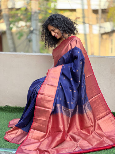 Copper Zari Woven Soft Silk Saree | AHD1755