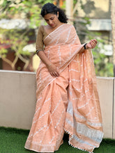 Floral Embroidery Pattern Bhagalpuri Linen Saree | RP367