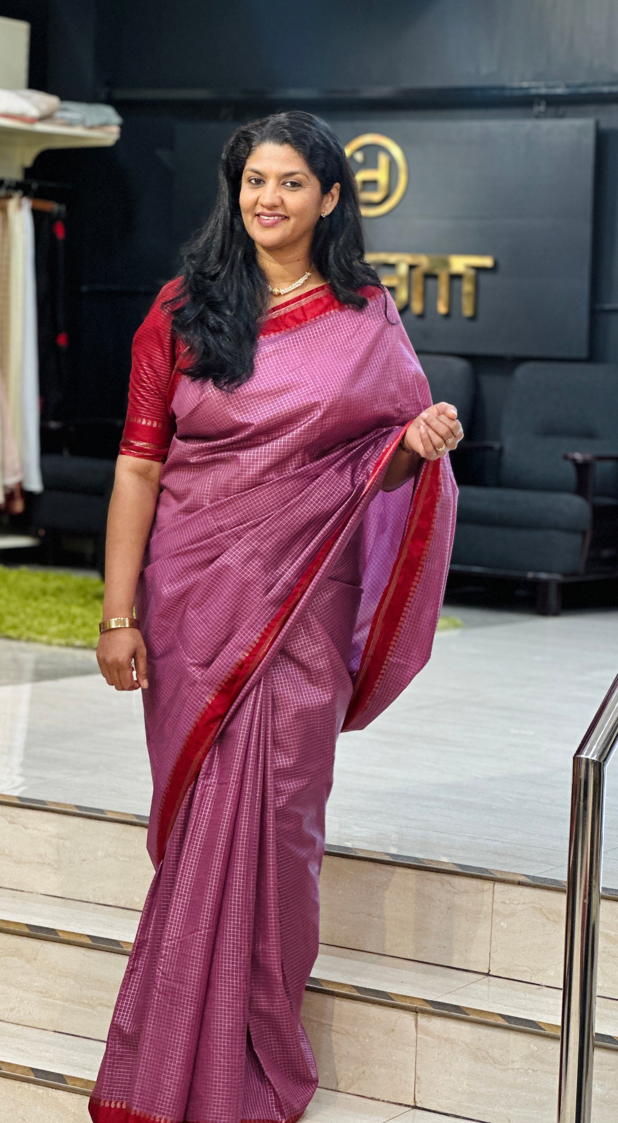 Check Pattern Semi Silk Saree | ZSS394