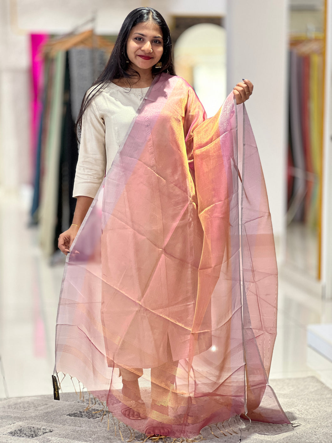 Contrast Border Detailed Tissue Dupatta | TSP180