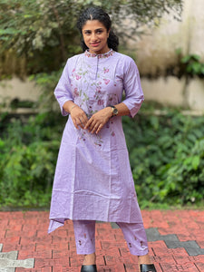 Painted and Hand Embroidery Pure Cotton Kurta Set | OS315