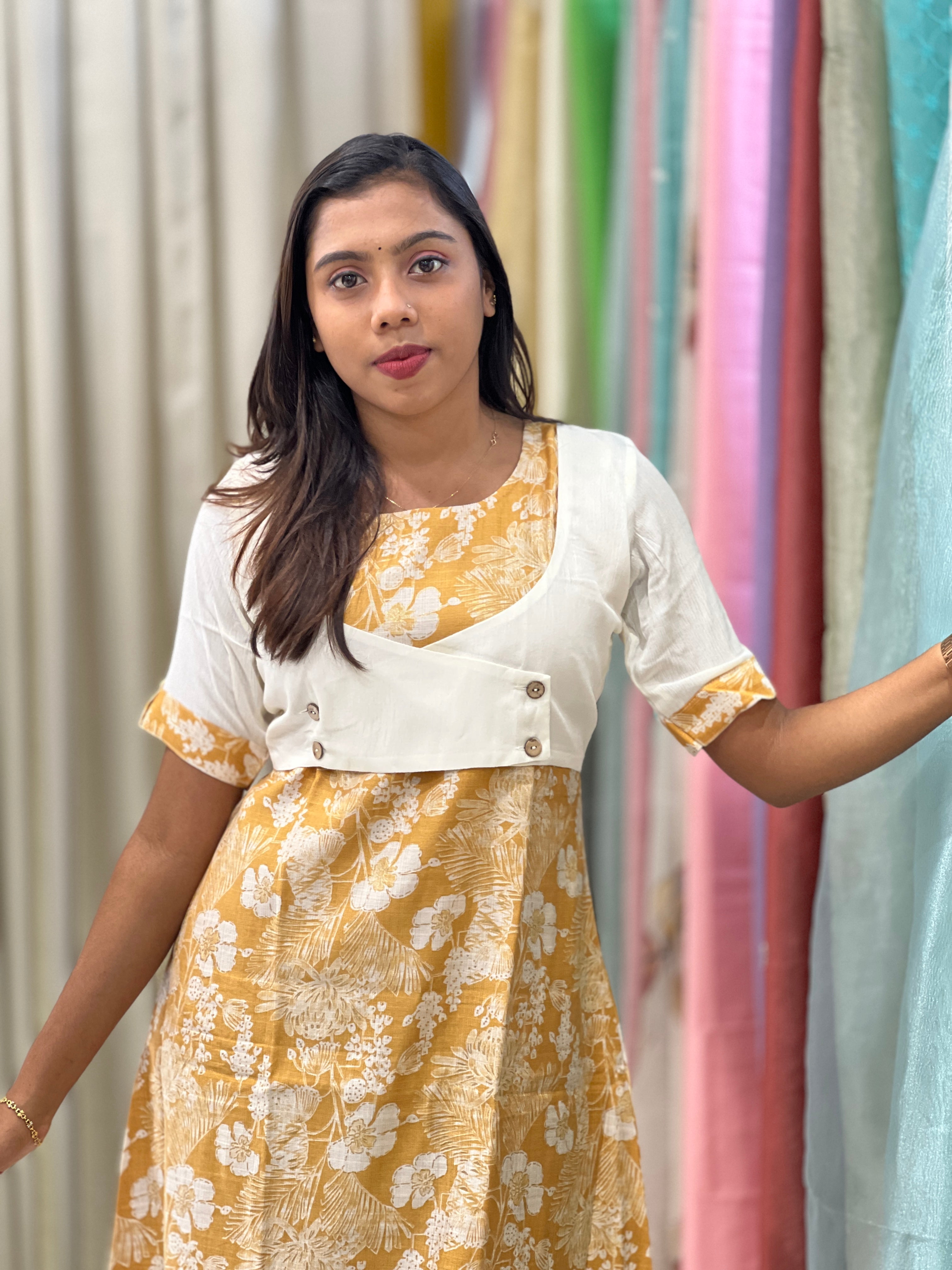 Floral Printed Rayon Kurta | MSN121