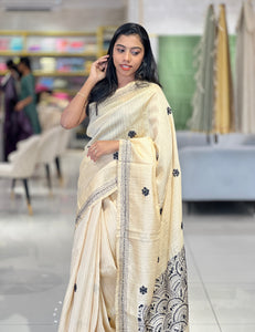 Hand Kantha Embroidery  Geecha Tussar Saree | BLD1154