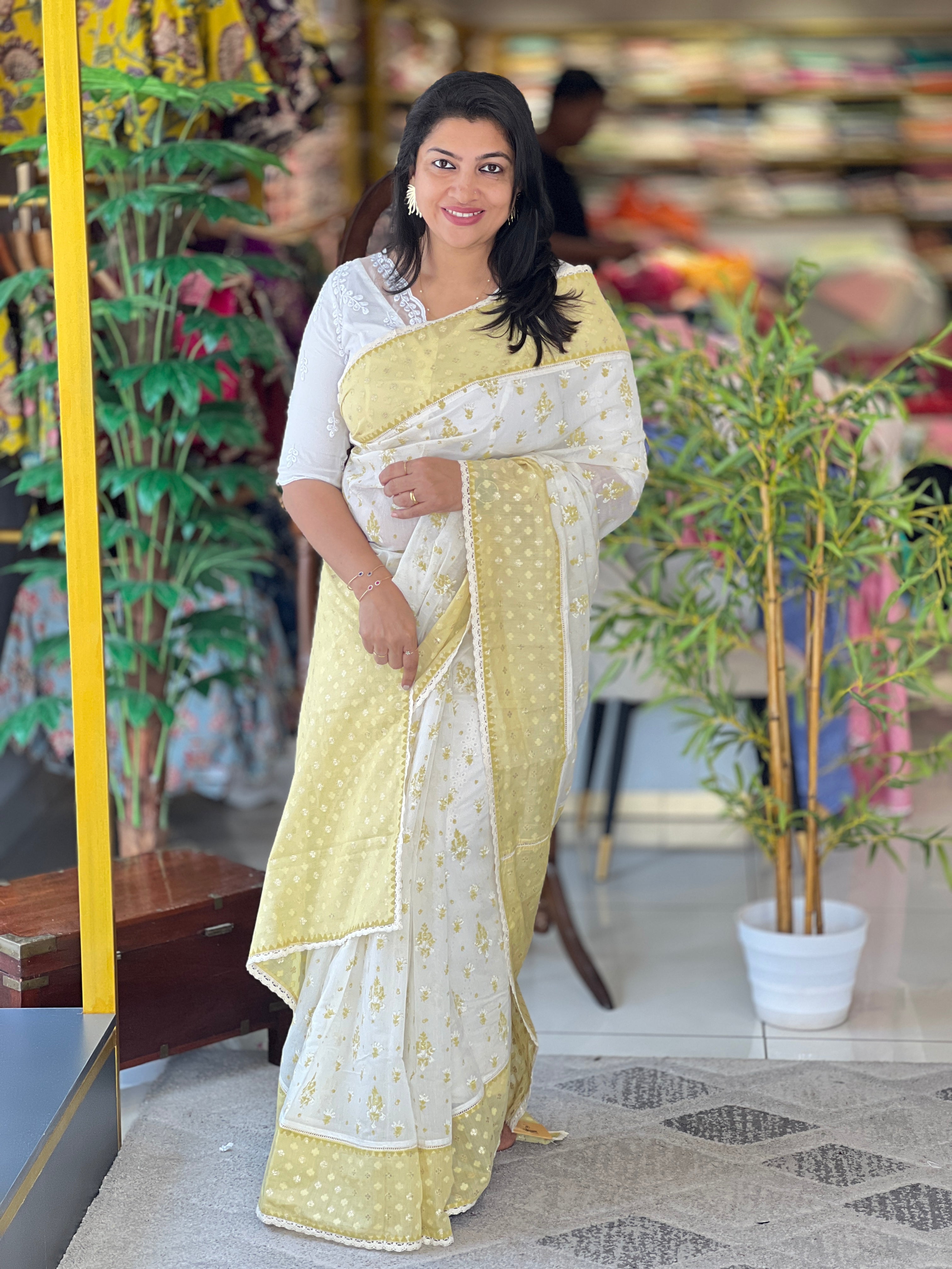 Hand Block Printed Chanderi Saree | JSC610