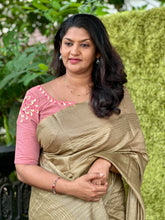 Stripe Weaving Pattern Bhagalpuri Linen Saree | SK266