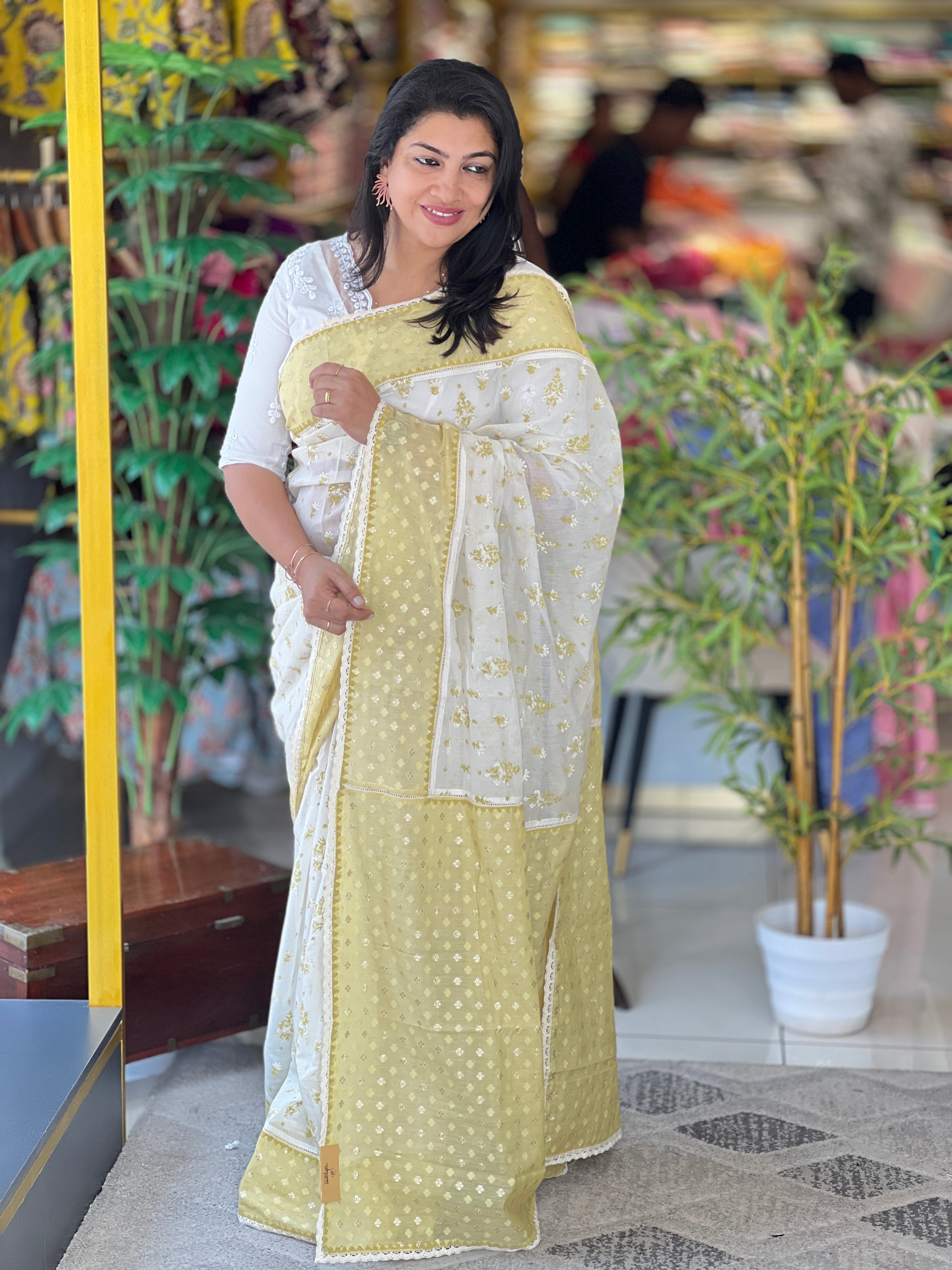 Hand Block Printed Chanderi Saree | JSC610