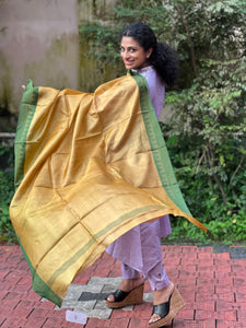 Temple Border Design Noil Tussar Dupatta | TSP103