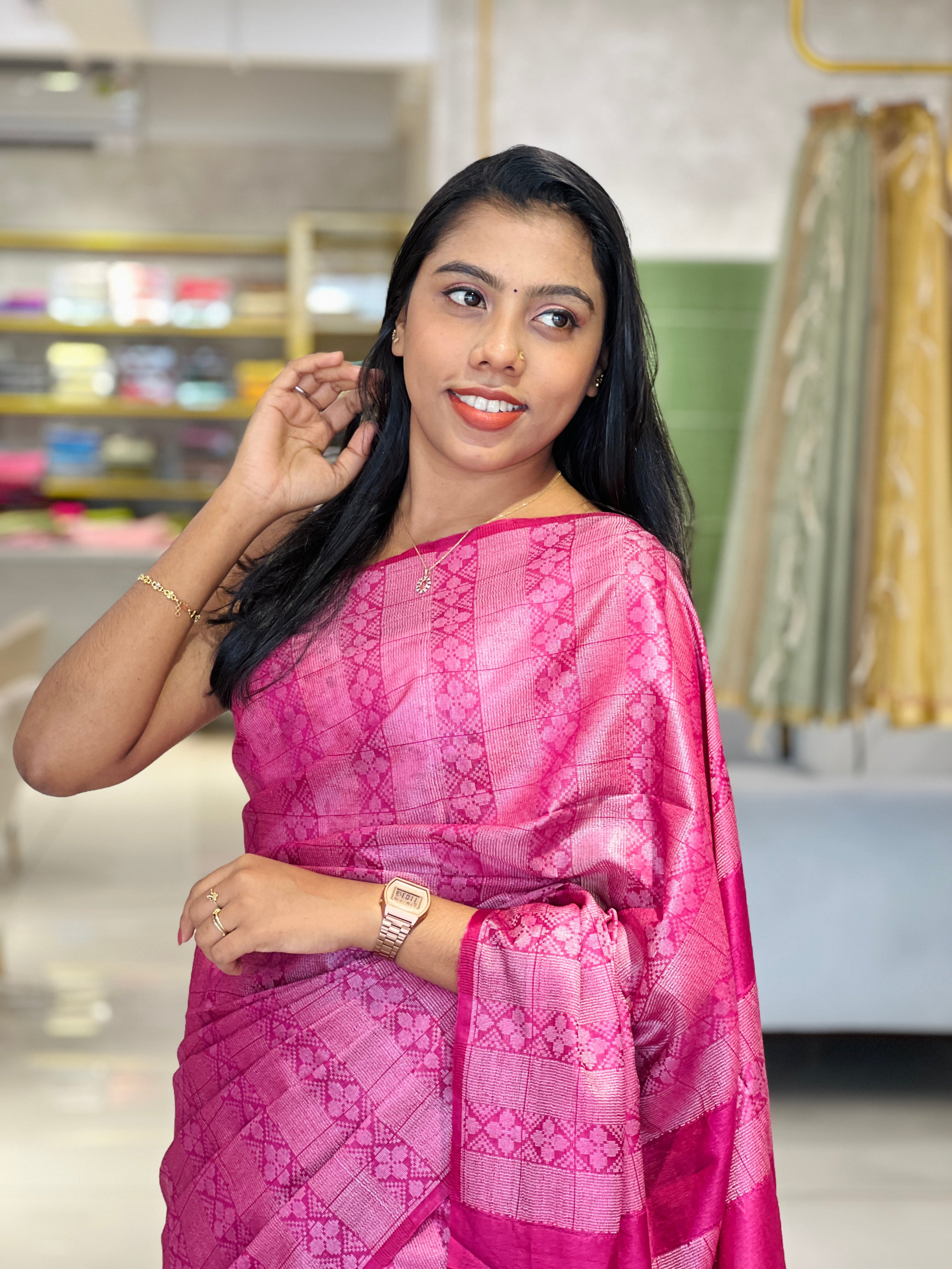 Thread Weaving Semi Tussar Saree | PNS229