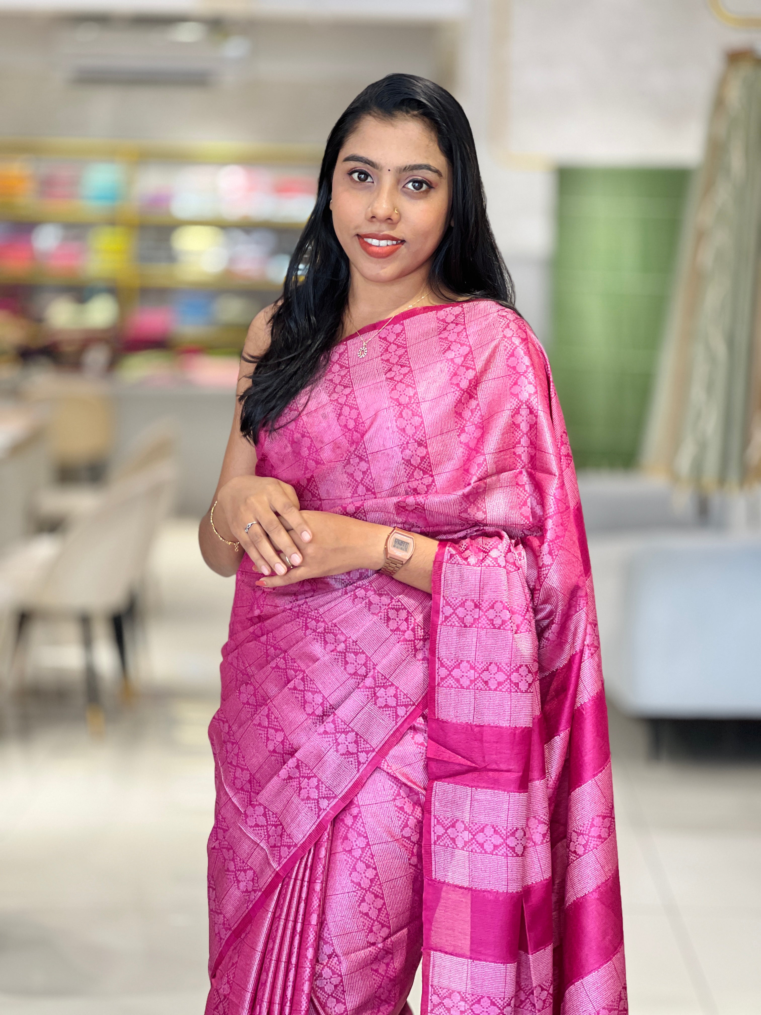 Thread Weaving Semi Tussar Saree | PNS229
