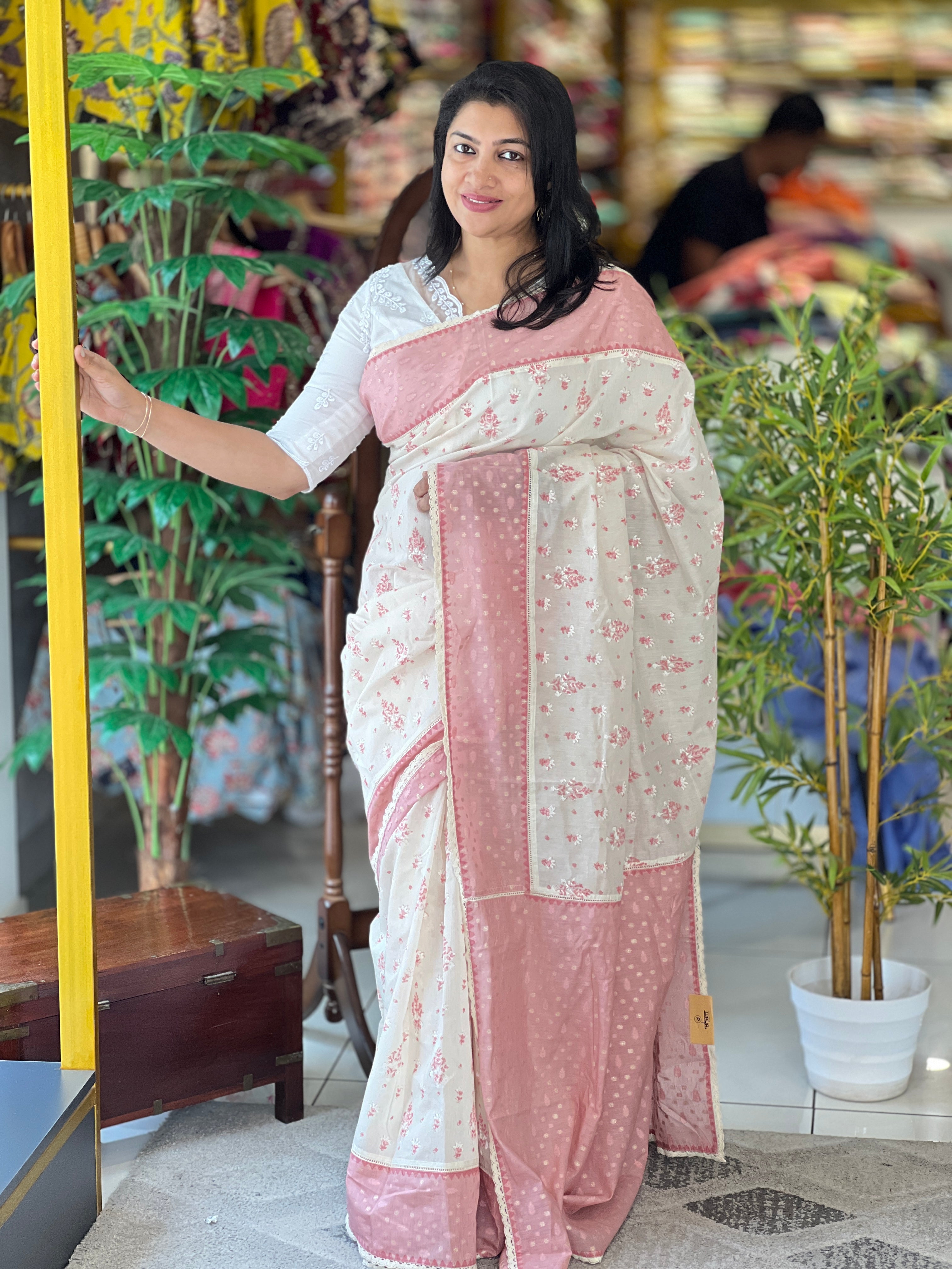 Hand Block Printed Chanderi Saree | JSC608