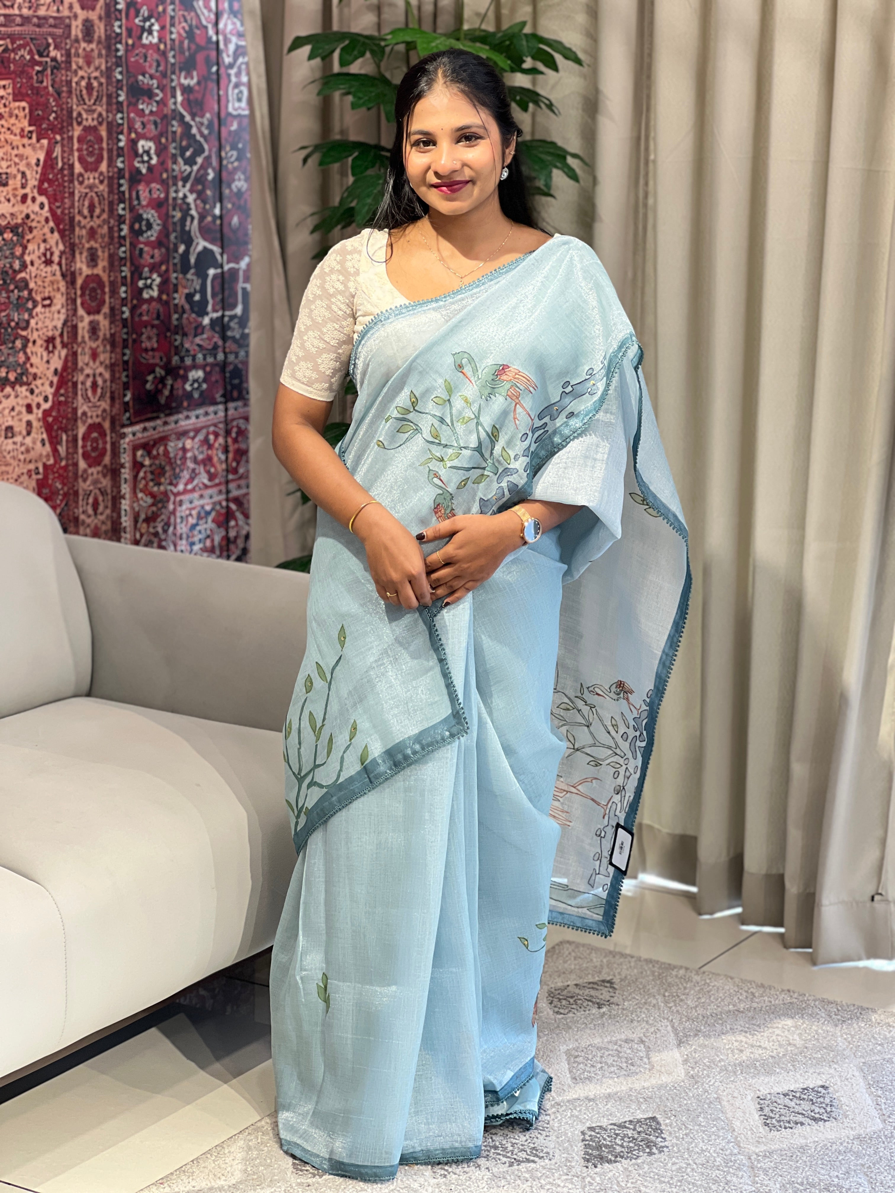 Digital Printed Tissue Saree | SUN507