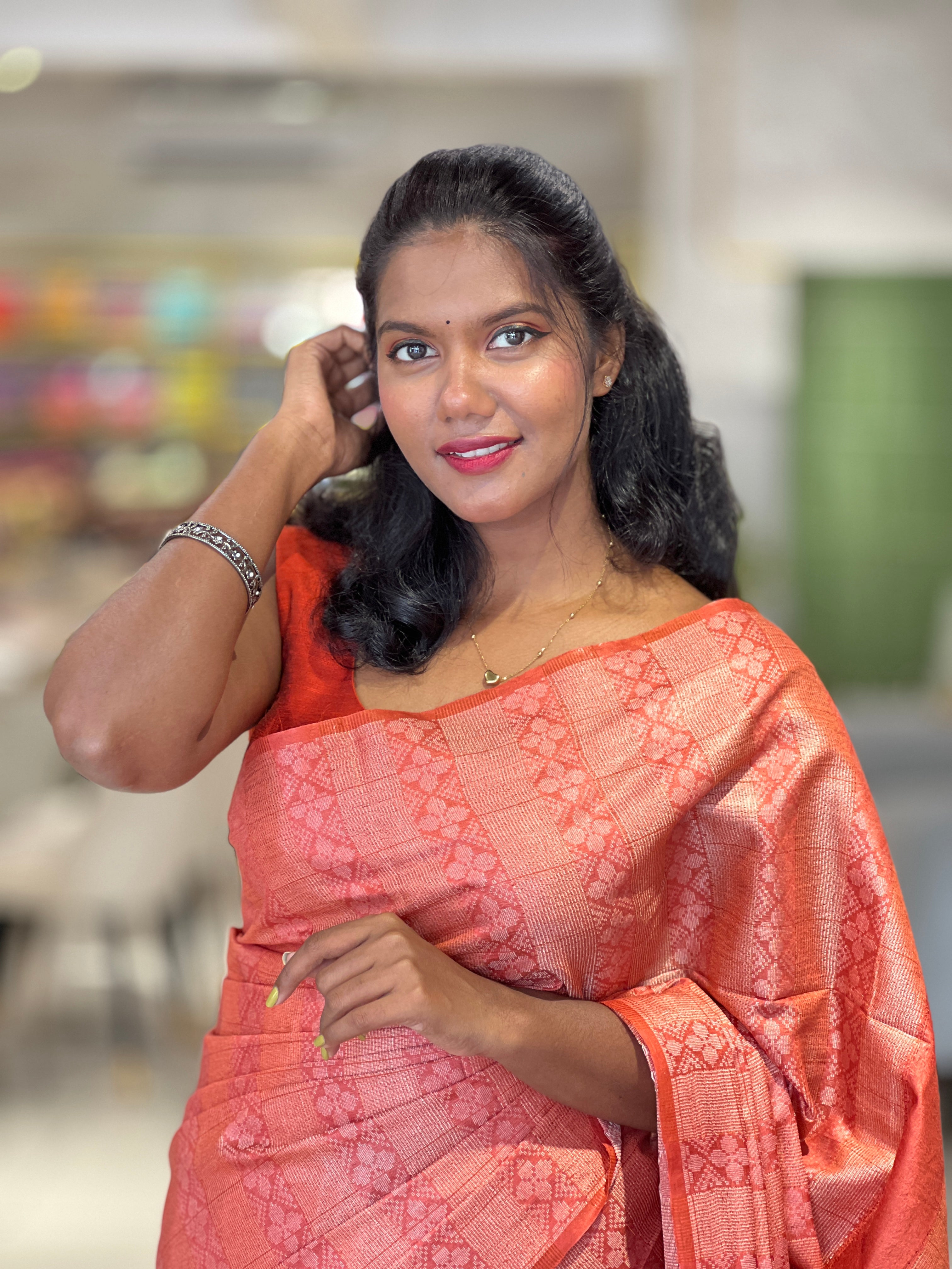 Thread Weaving Semi Tussar Saree | PNS233