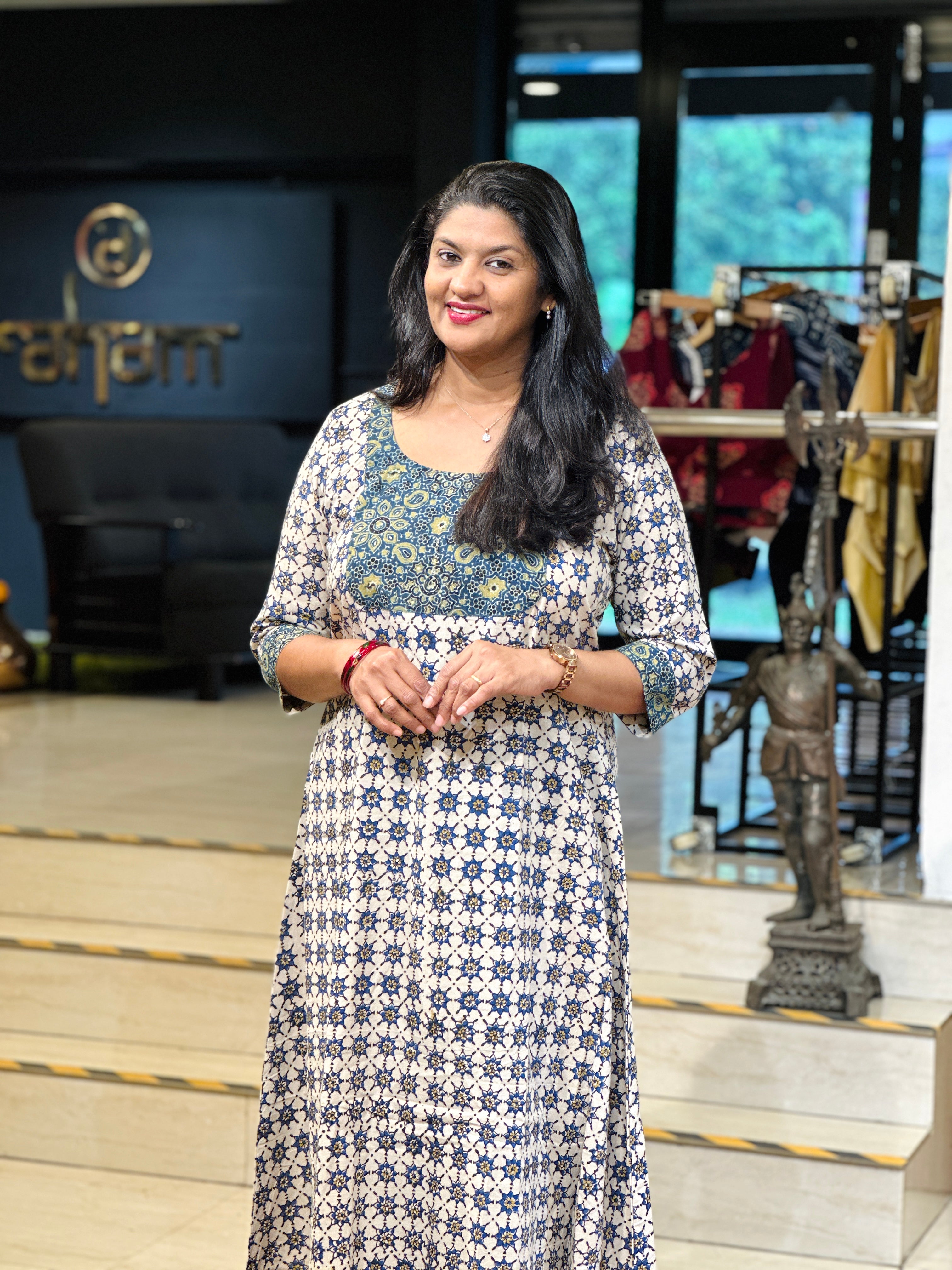 Print Detailed Cotton Kurta | DNT770