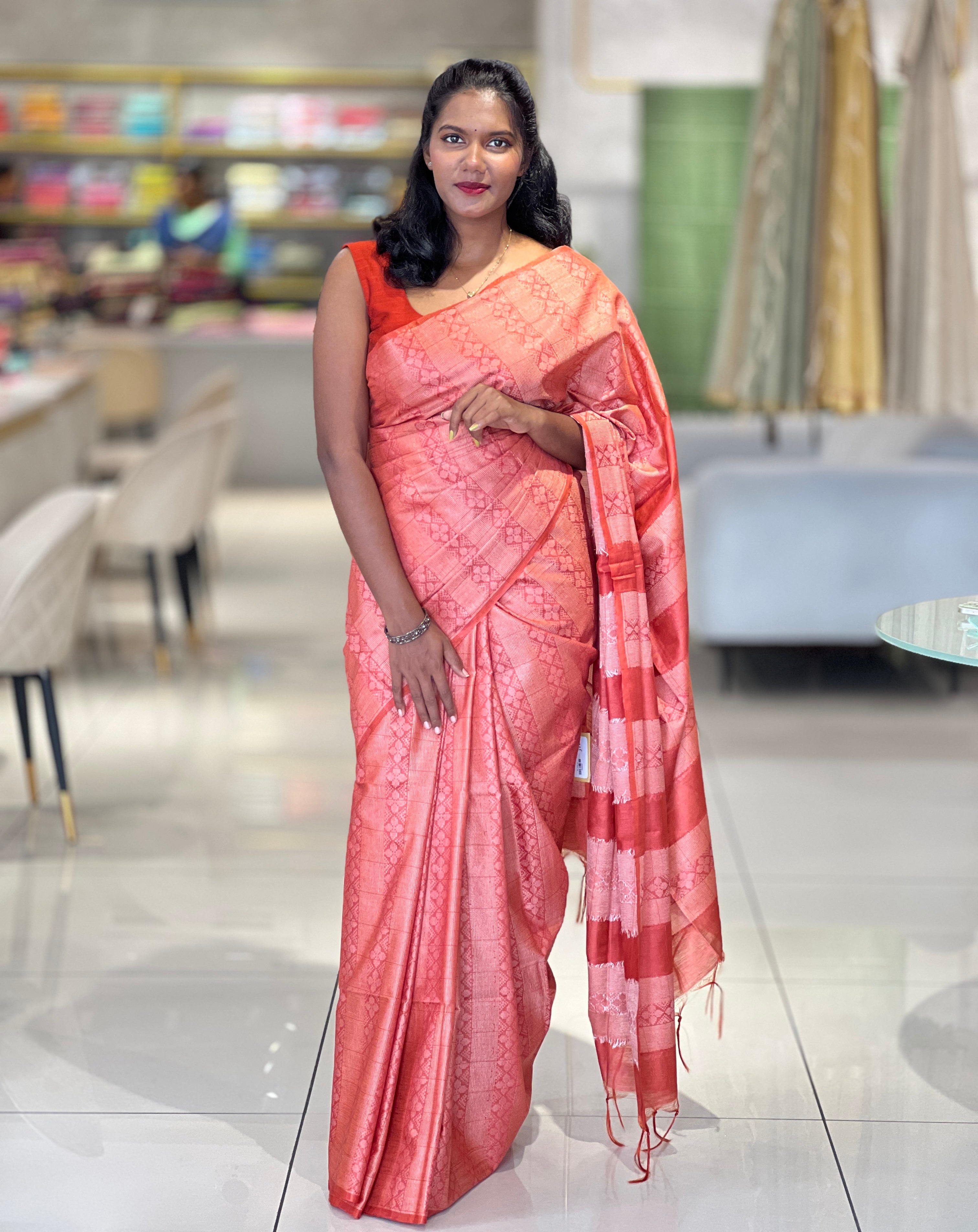 Thread Weaving Semi Tussar Saree | PNS233