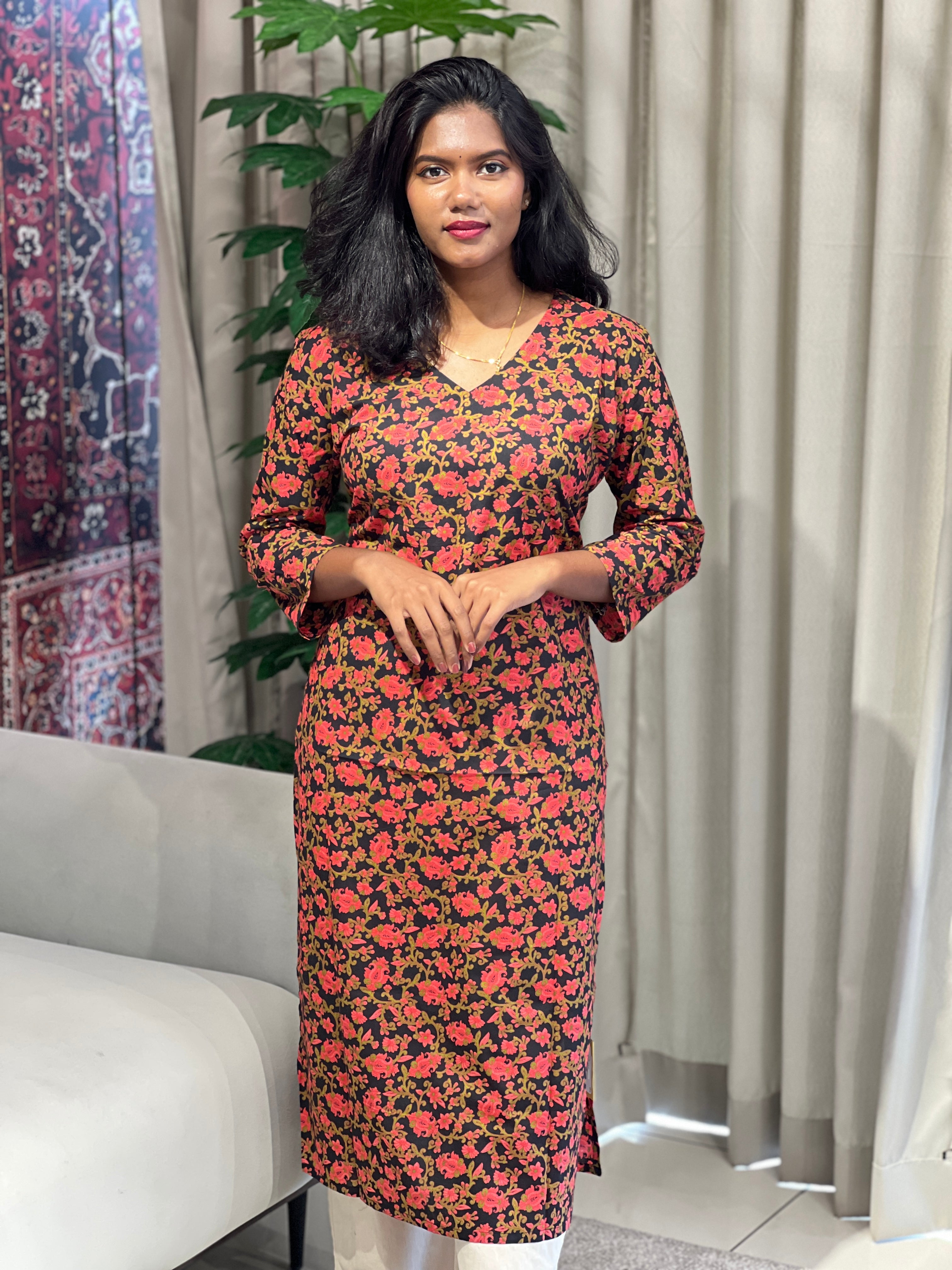 Printed Cotton Kurta | DNT828