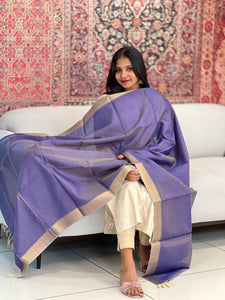 Fluted Border Detailed Tissue Dupatta | TSP173