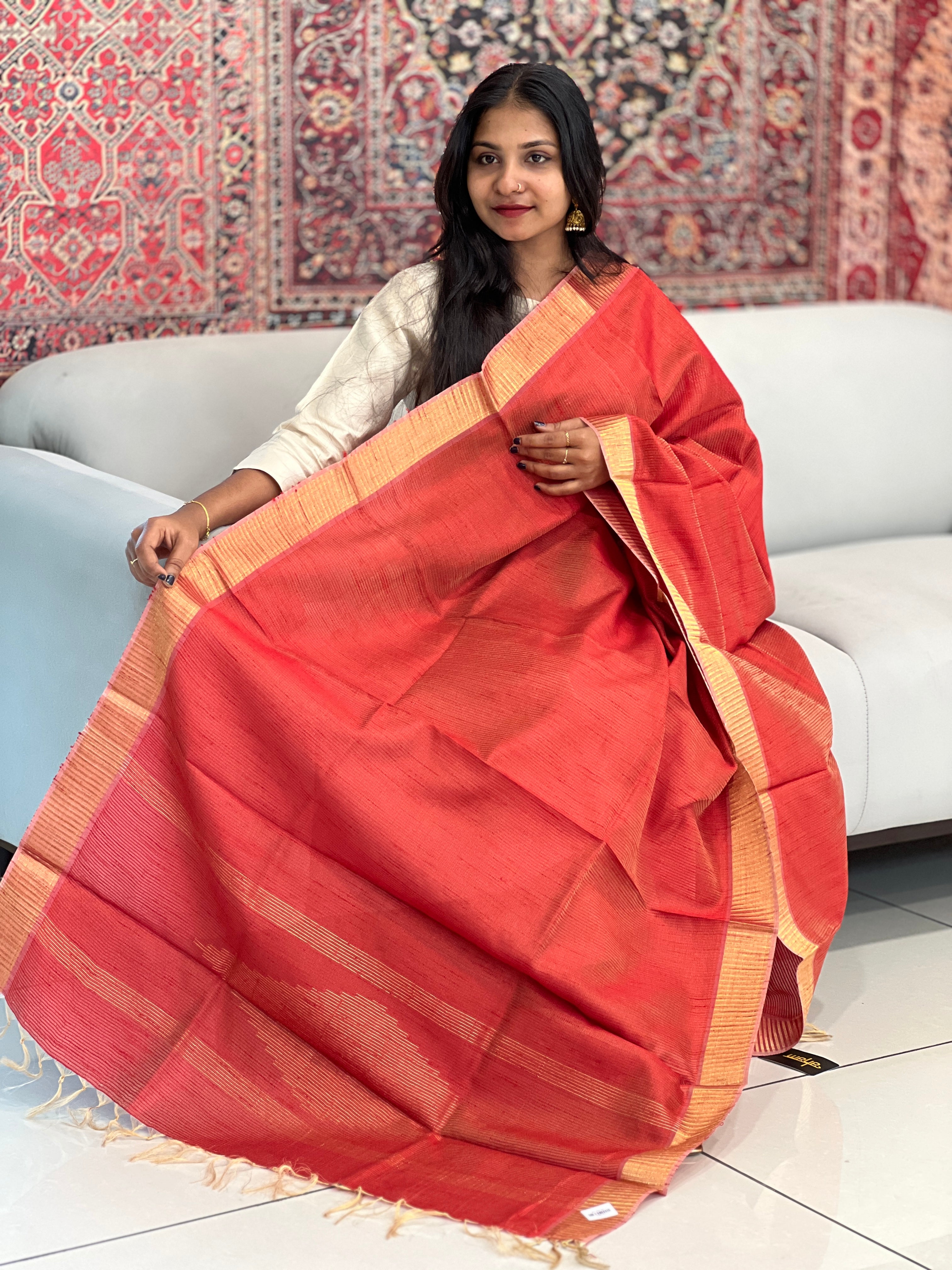 Fluted Border Detailed Tissue Dupatta | TSP171
