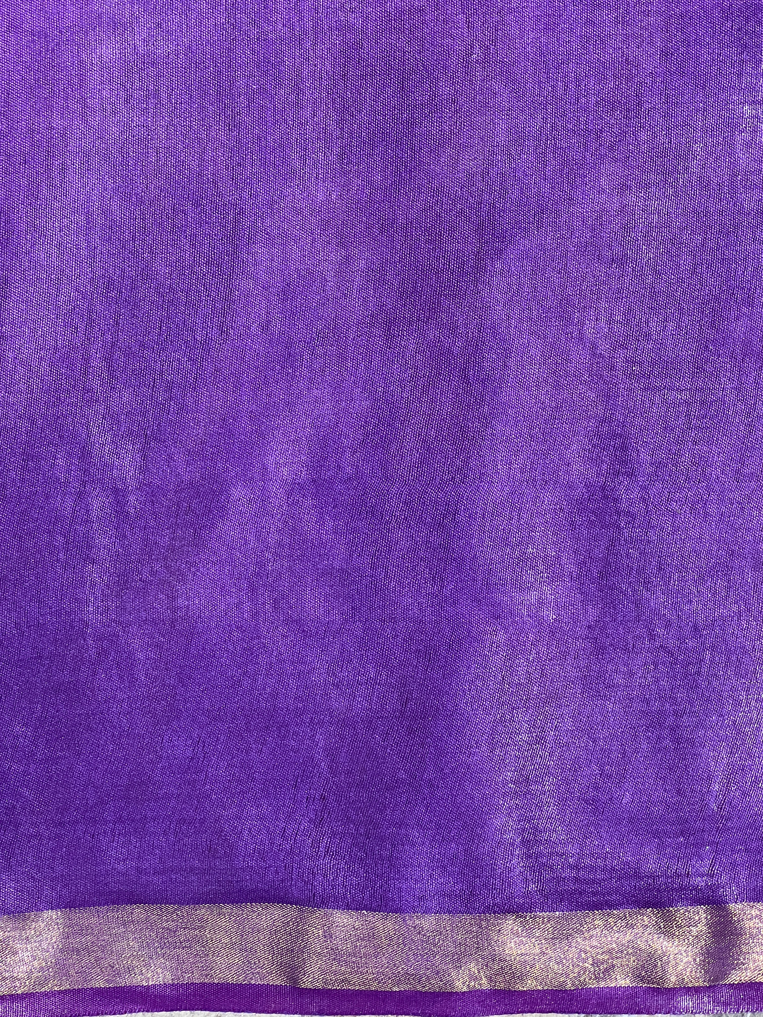 Zig Zag Pattern Bhagalpuri Linen Saree | NHH670