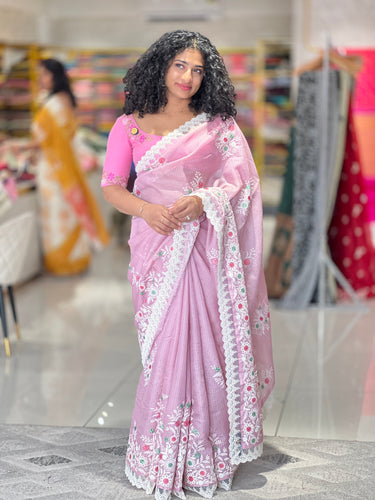 Computerized Machine Embroidery Silky Kota Saree | KSD159