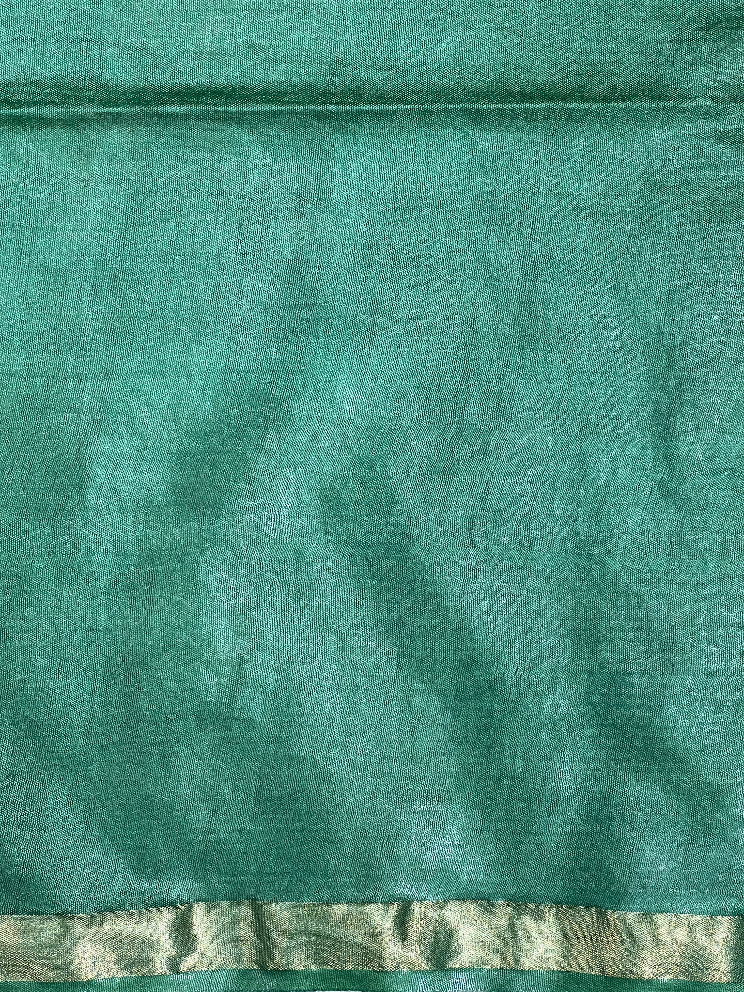 Zig Zag Pattern Bhagalpuri Linen Saree | NHH669