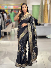 Floral & Bird Designed Semi Silk Saree | NN348