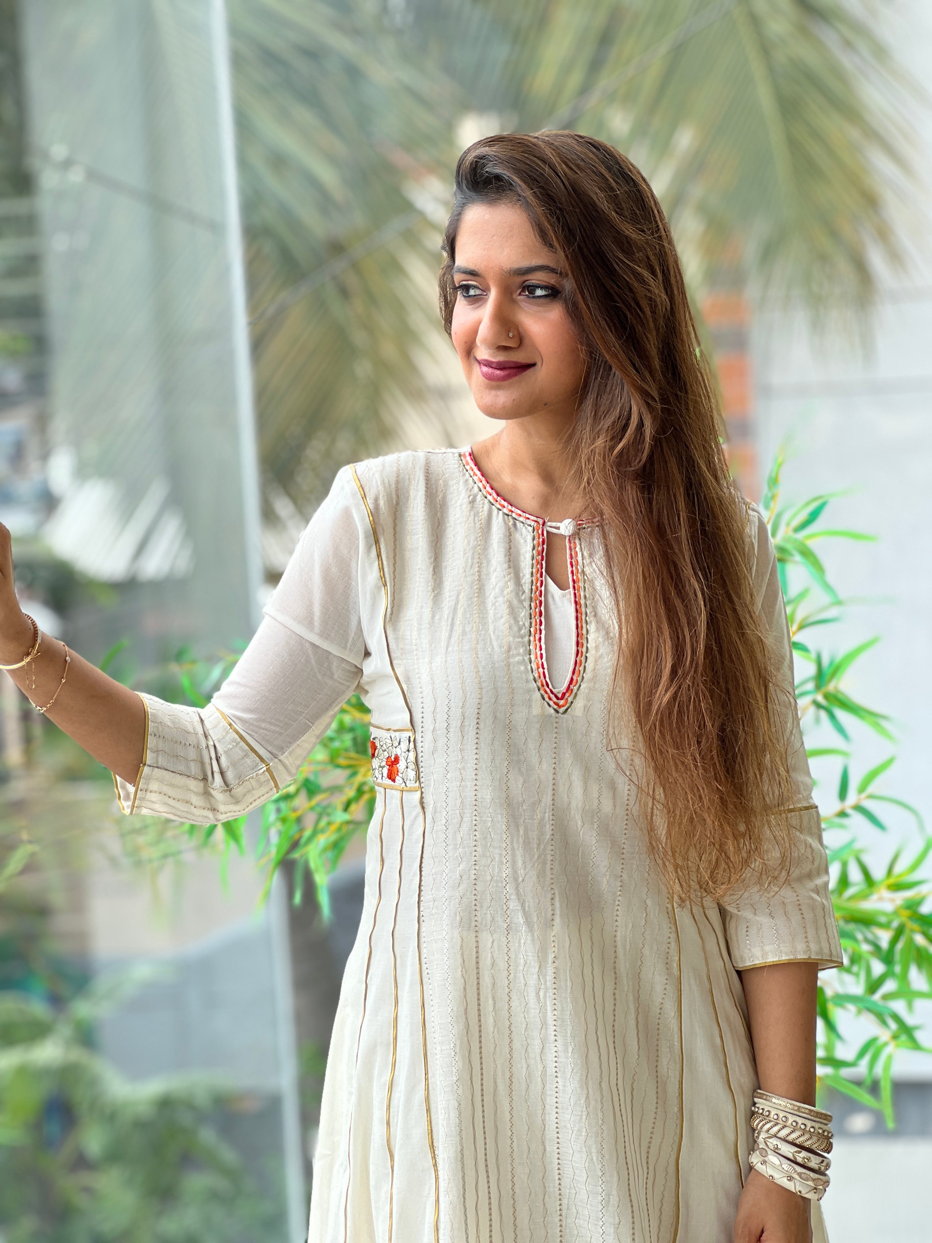 Kanakamulla Editz :-Floral Embroidered Anarkali Set (Un Stitched ) | OKM106