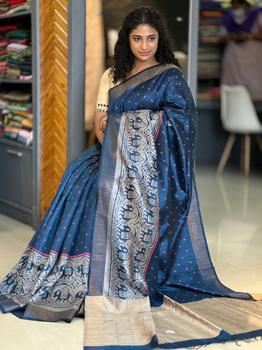 Printed Design Raw Silk (Dupion) Saree | HS1189