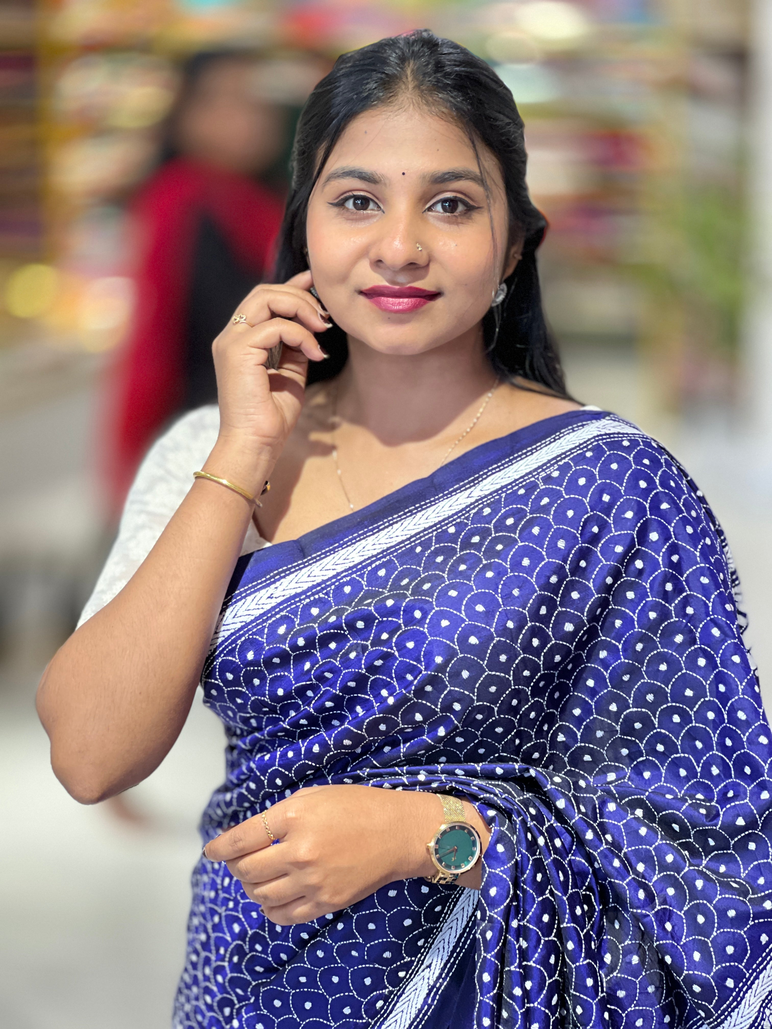 Hand Kantha Embroidered Pure Tussar Saree | AYD149