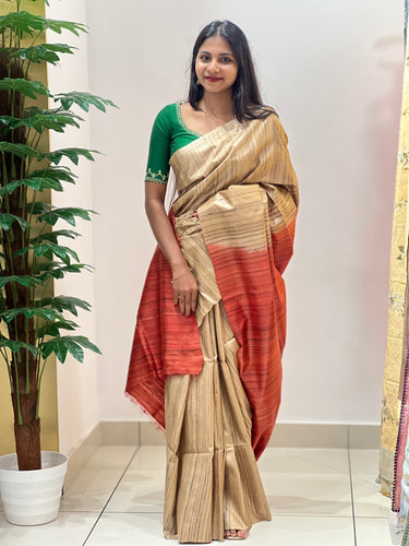 Solid Body Tussar Saree | SK386