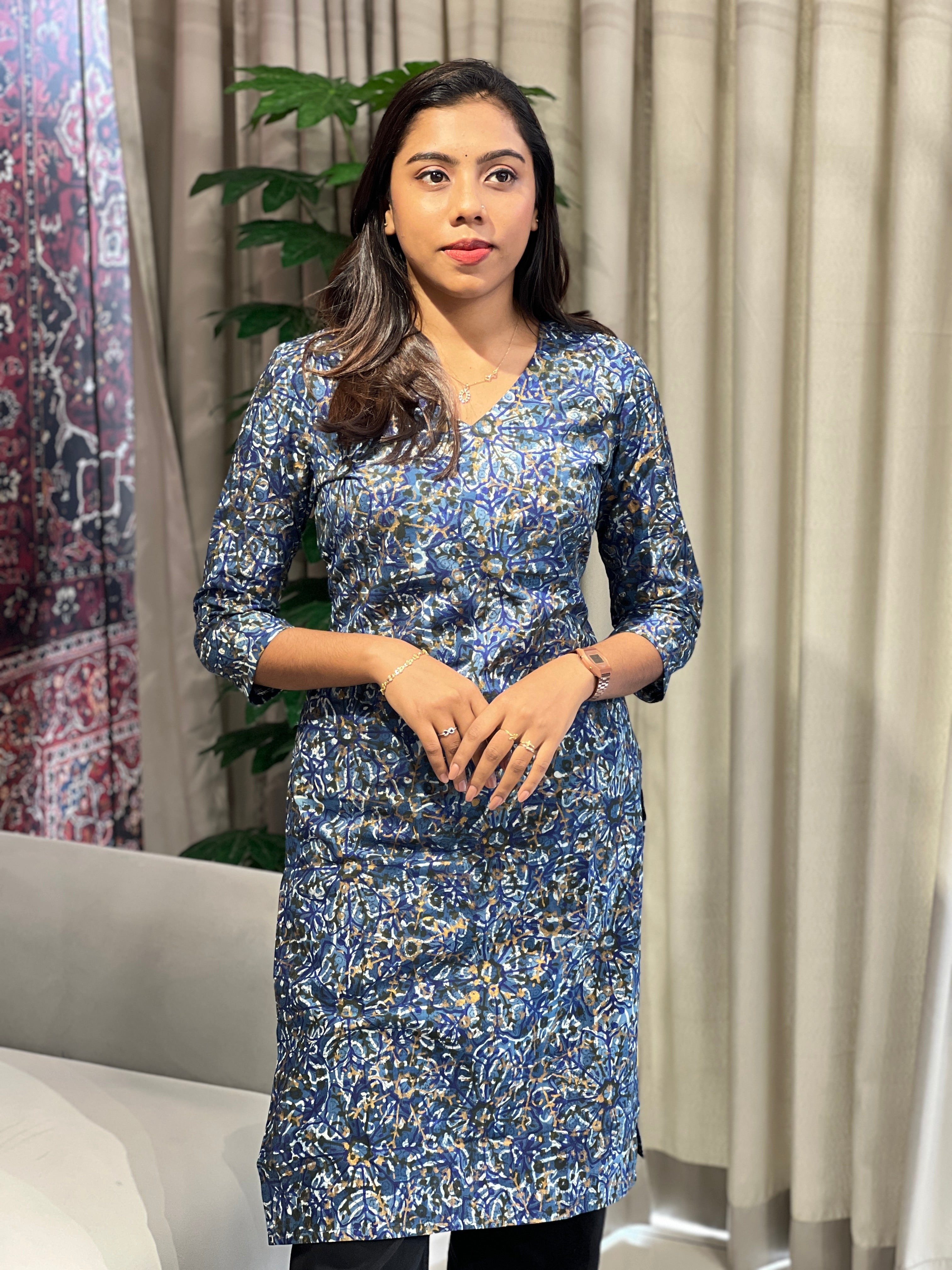 Printed Cotton Kurta | DNT835