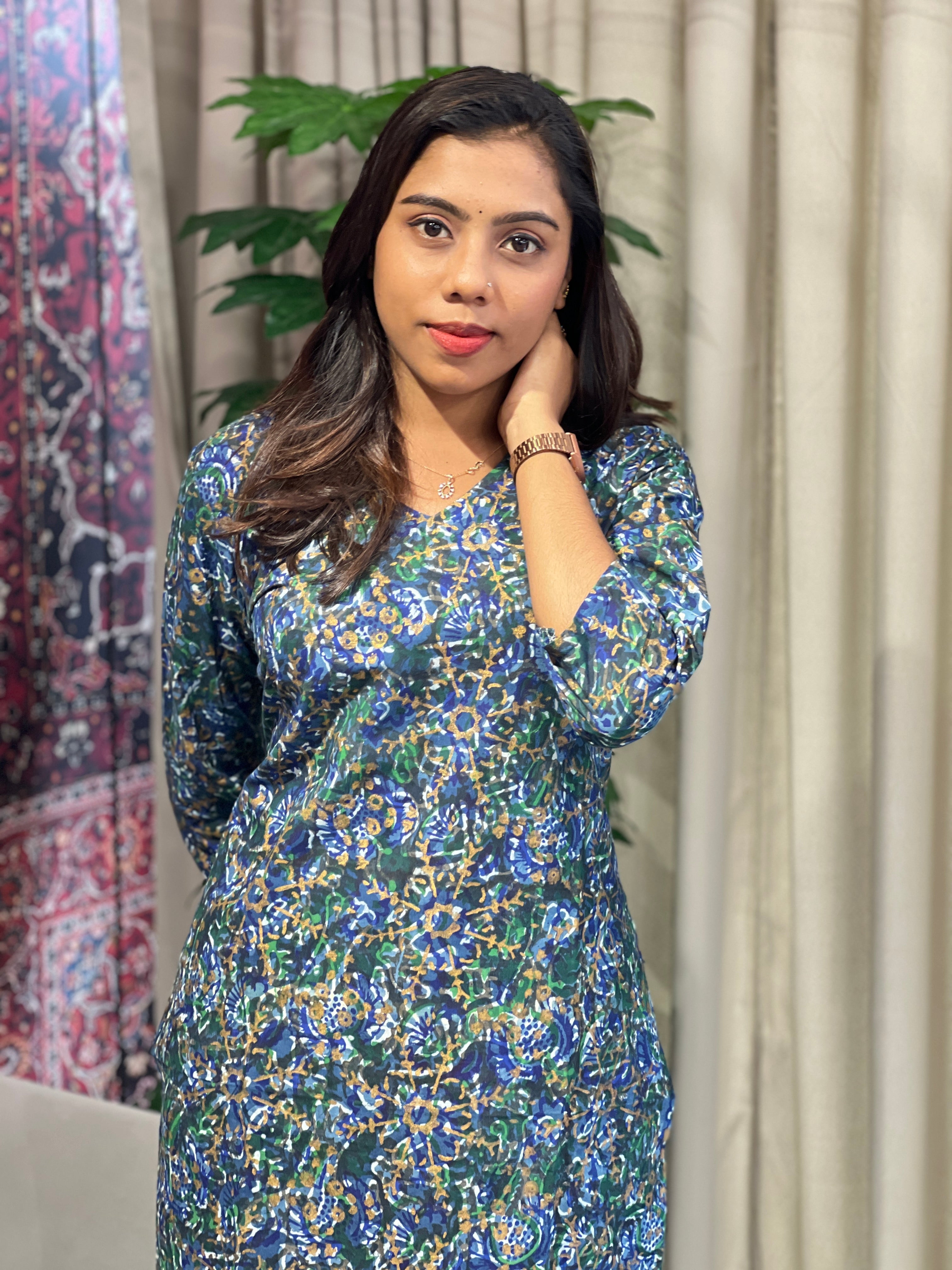 Printed Cotton Kurta  | DNT811