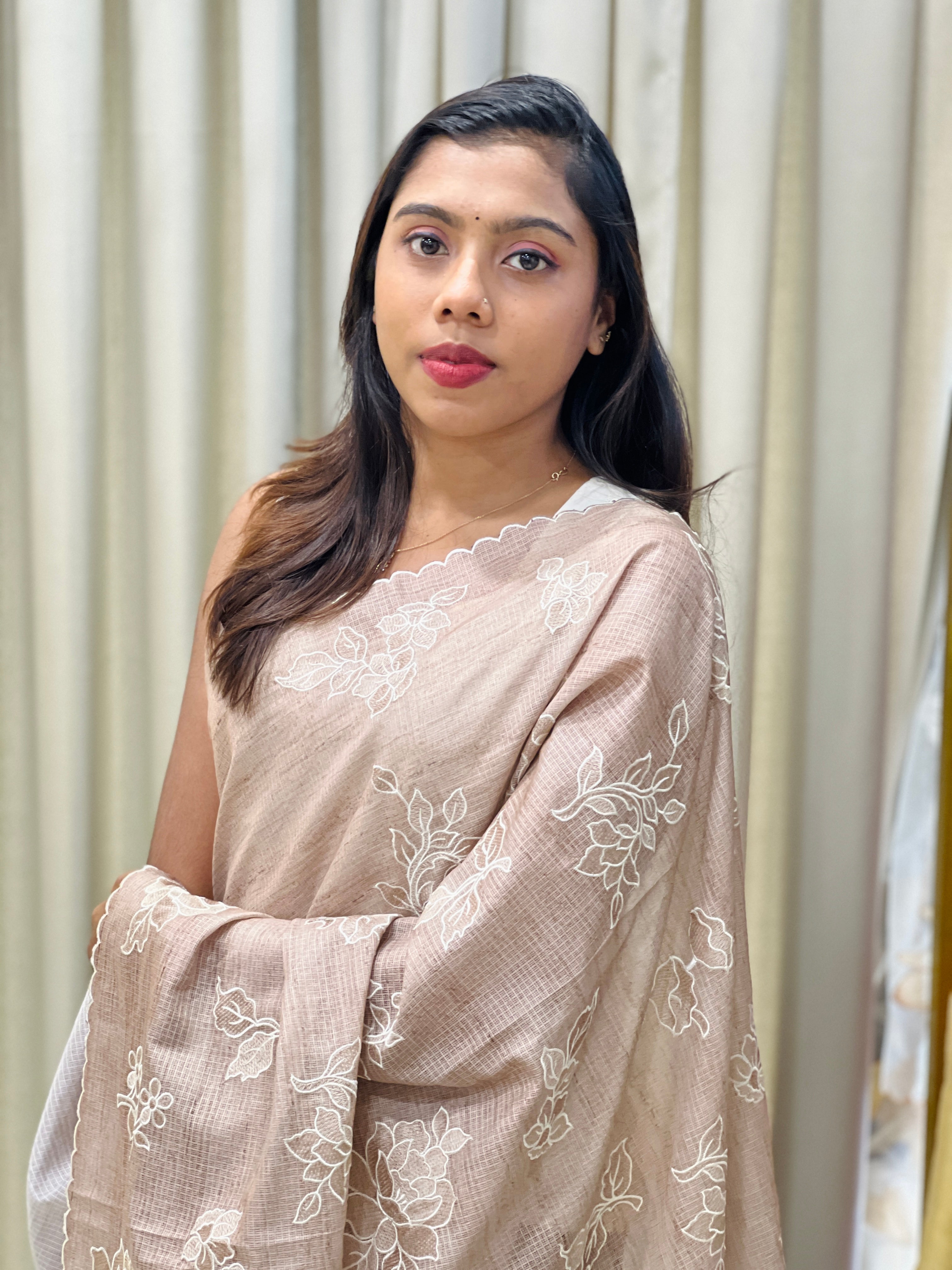 Floral Embroidery Detailed Kota Saree | BLD2063