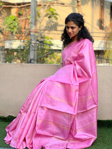 Stripe Patterned  Tussar Saree | AHD1449