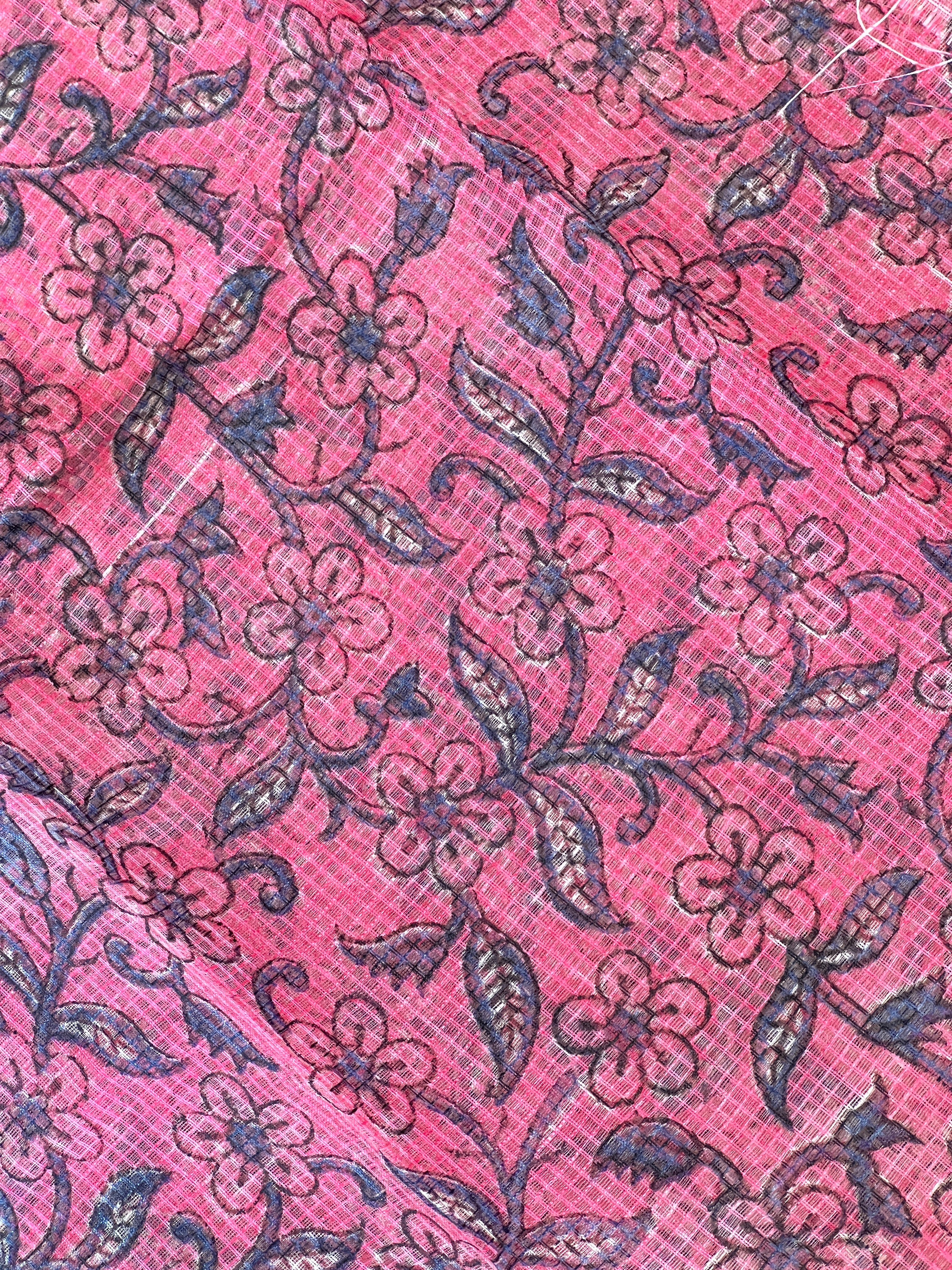 Block Printed Muga Check Kota Saree  | JSC615