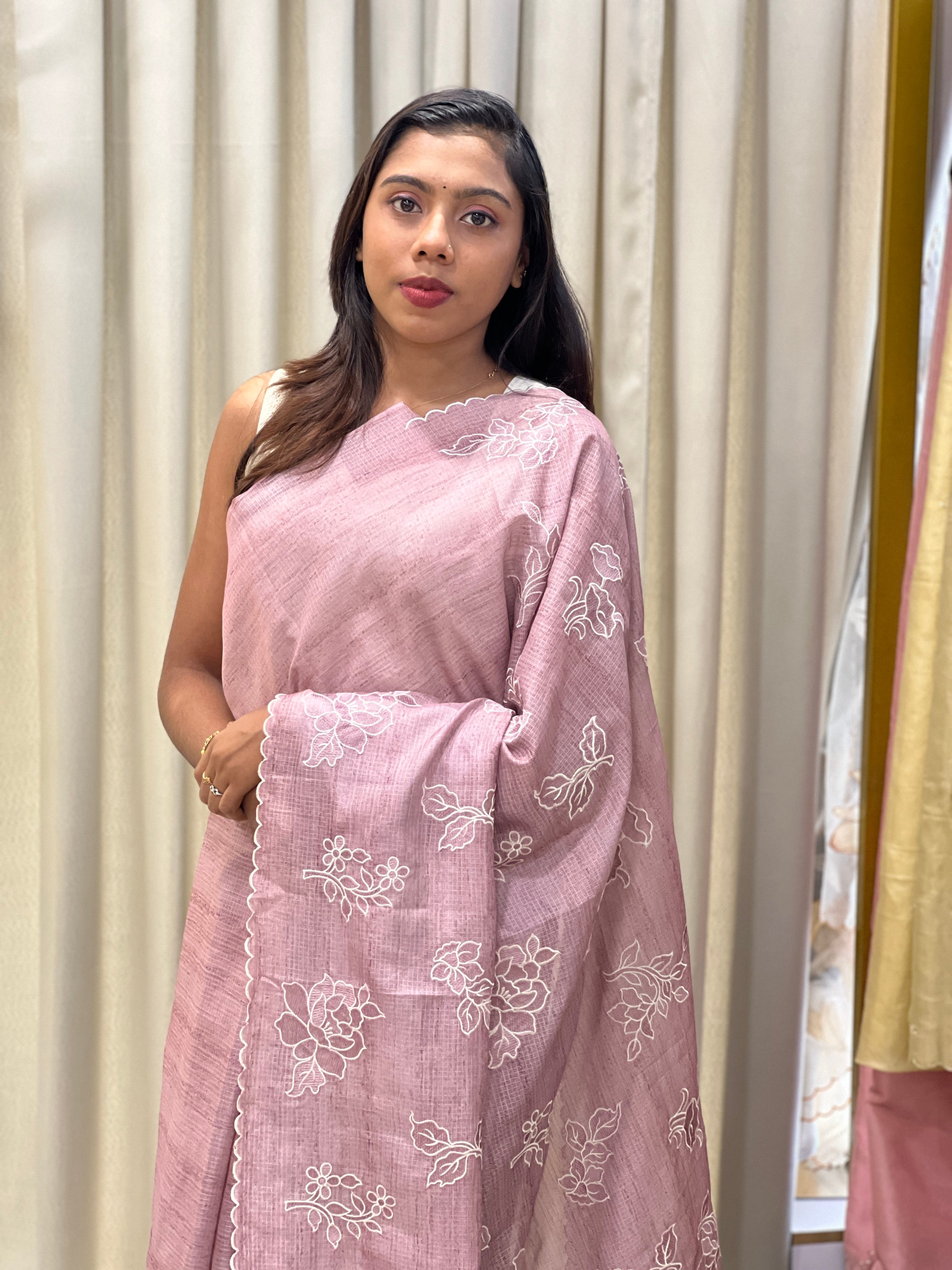 Floral Embroidery Detailed Kota Saree | BLD2065